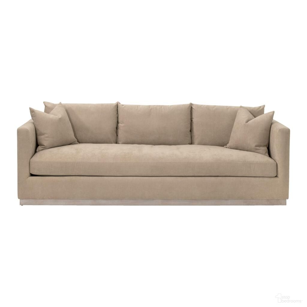 Siena 96 Inch Plinth Base Sofa In Camel and Natural Gray