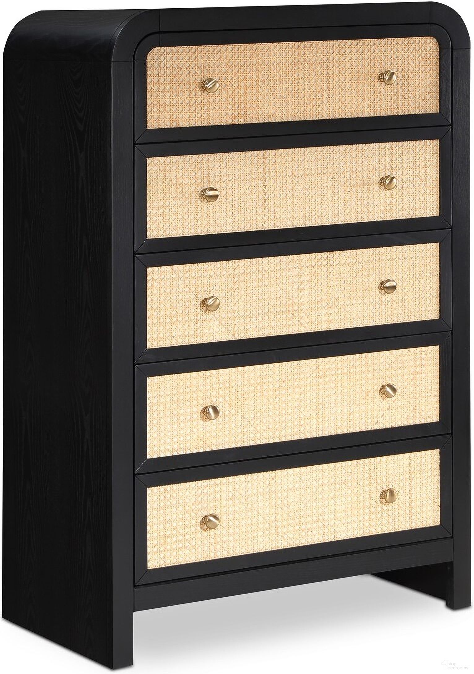 The appearance of Siena Chest In Black designed by Meridian in the transitional interior design. This black piece of furniture was selected by 1StopBedrooms from Siena Collection to add a touch of cosiness and style into your home. Sku: SienaBlack-CH. Material: Wood.