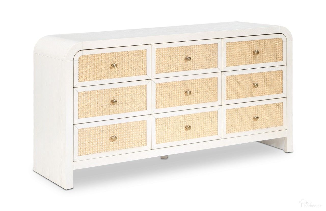 The appearance of Siena Dresser In White designed by Meridian in the transitional interior design. This white piece of furniture  was selected by 1StopBedrooms from Siena Collection to add a touch of cosiness and style into your home. Sku: SienaWhite-D. Material: Wood.