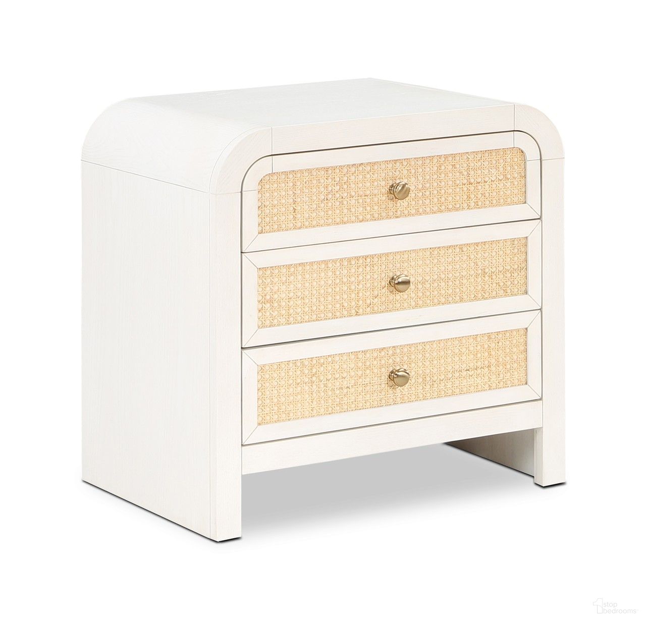 The appearance of Siena Nightstand In White designed by Meridian in the transitional interior design. This white piece of furniture was selected by 1StopBedrooms from Siena Collection to add a touch of cosiness and style into your home. Sku: SienaWhite-NS. Material: Wood.