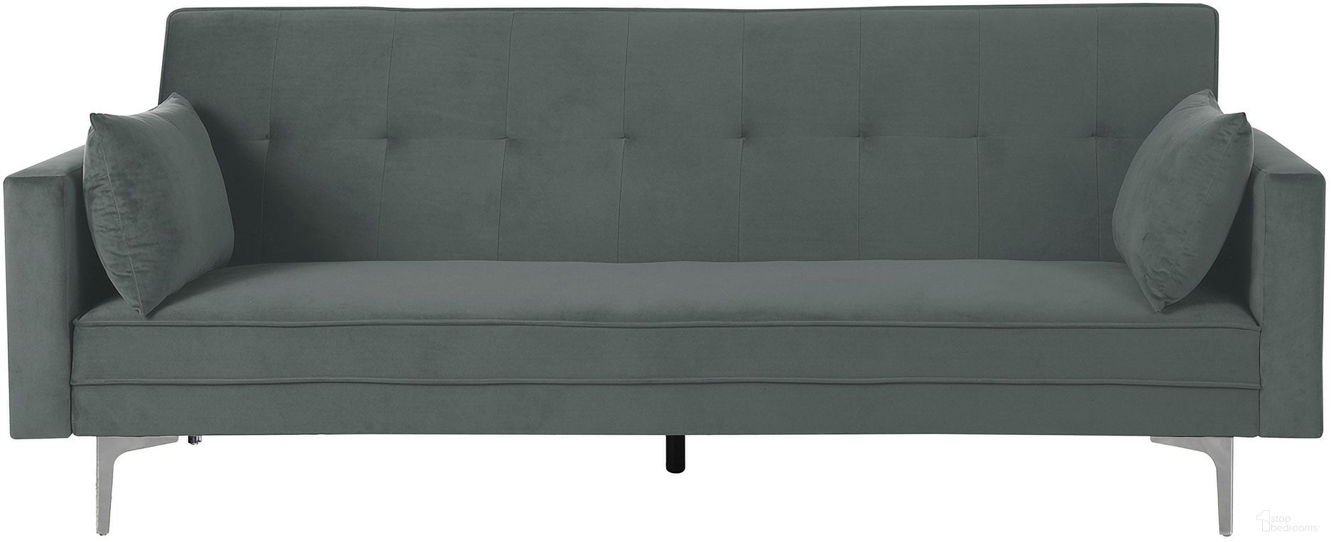 The appearance of Siena Velvet Convertible Sleeper Sofa In Gray designed by Carolina Living in the modern / contemporary interior design. This gray piece of furniture  was selected by 1StopBedrooms from Siena Collection to add a touch of cosiness and style into your home. Sku: L33303V-GRY. Material: Polyester.