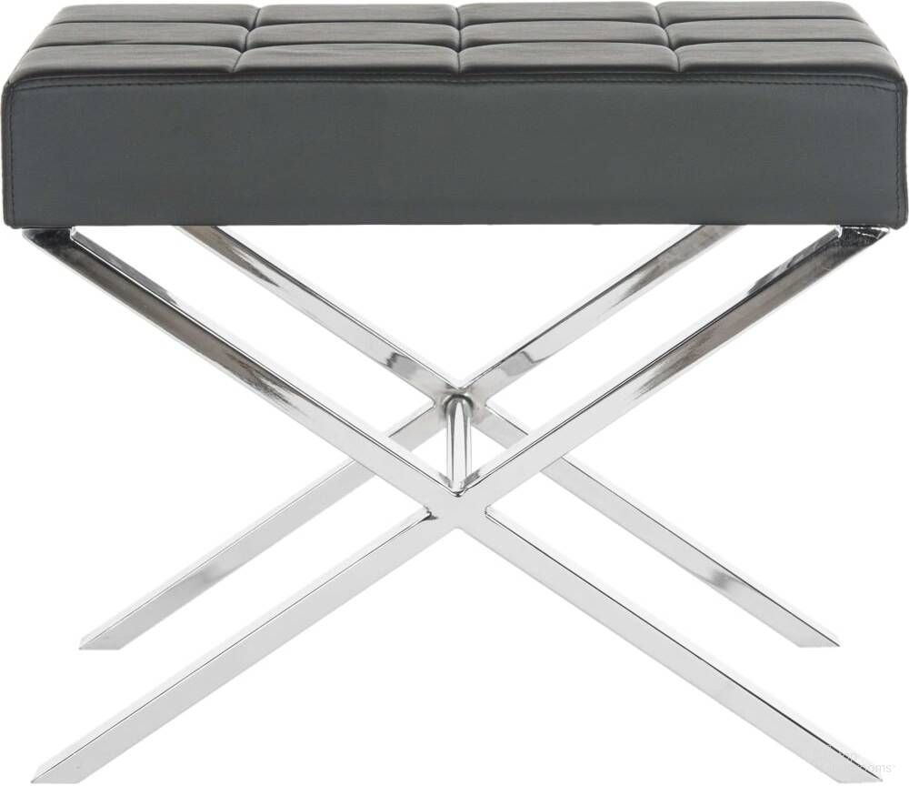 The appearance of Sienna Black and Chrome Ottoman designed by Safavieh in the modern / contemporary interior design. This black and chrome piece of furniture was selected by 1StopBedrooms from Sienna Collection to add a touch of cosiness and style into your home. Sku: FOX2028A. Material: Stainless Steel.