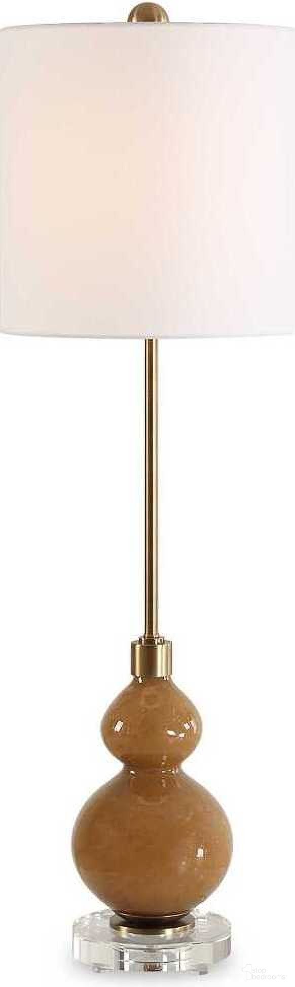 Sienna Glass Buffet Lamp In Brown and Orange