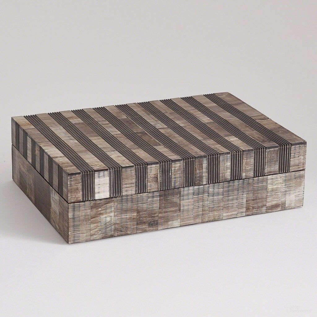 The appearance of Sienna Large Box In Gray designed by Global Views in the modern / contemporary interior design. This gray piece of furniture  was selected by 1StopBedrooms from Sienna Collection to add a touch of cosiness and style into your home. Sku: 790614. Material: Resin.