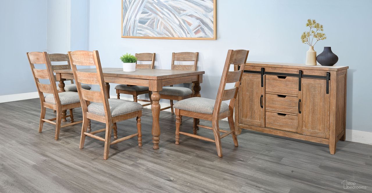 The appearance of Sierra Rectangular Extension Dining Room Set with Turned Legs In Amber designed by Sunny Designs in the traditional interior design. This amber piece of furniture was selected by 1StopBedrooms from Sierra Collection to add a touch of cosiness and style into your home. Sku: 1228AM;1537AM. Table Top Shape: Rectangular. Size: 42" x 72". Material: Solid Wood.