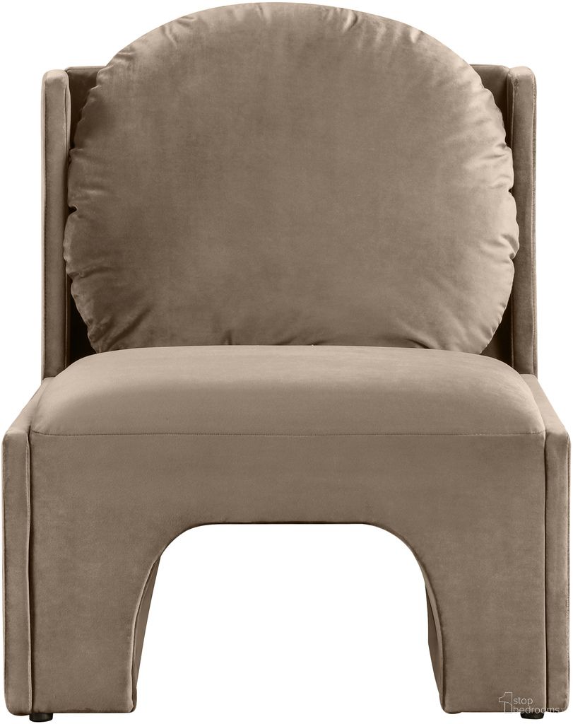 Sigma Velvet Accent Chair In Taupe