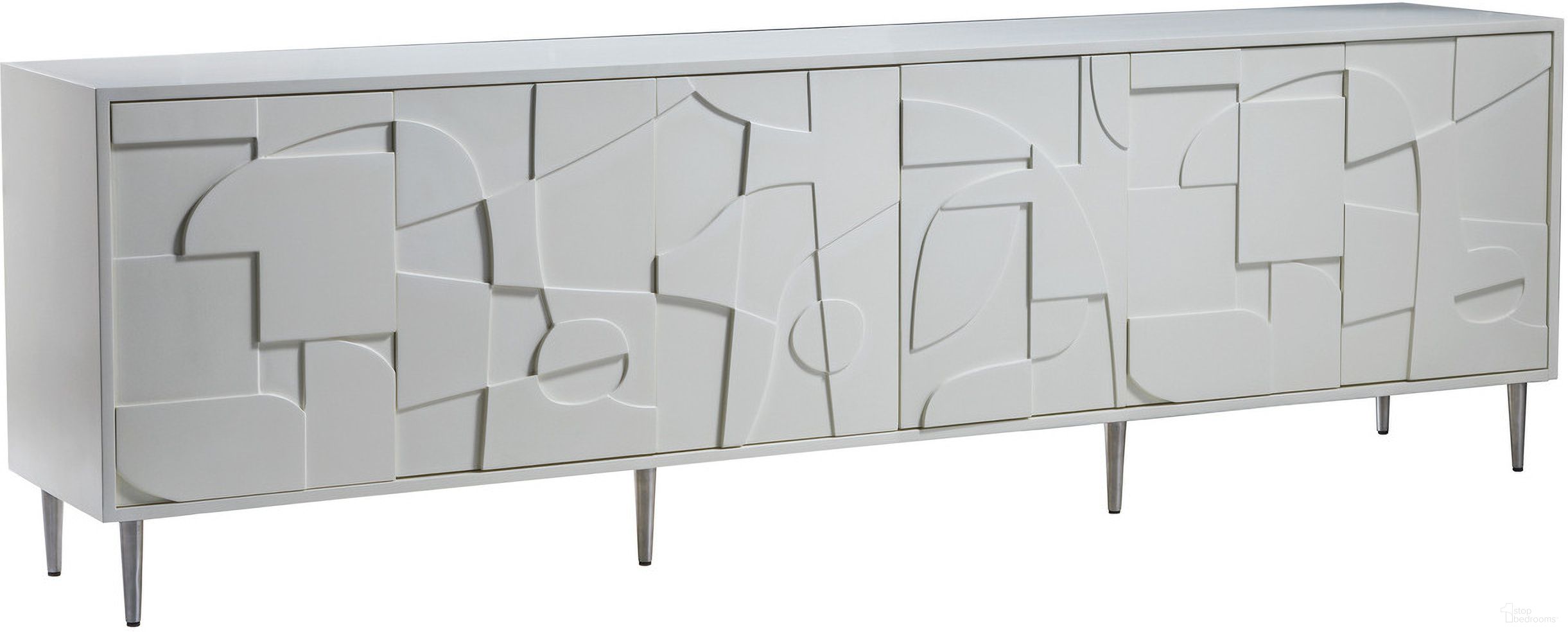 The appearance of Signature Designs Bardo Long Media Console In White designed by Artistica Home in the modern / contemporary interior design. This white piece of furniture was selected by 1StopBedrooms from Signature Designs Collection to add a touch of cosiness and style into your home. Sku: 2312-908. Material: Wood.