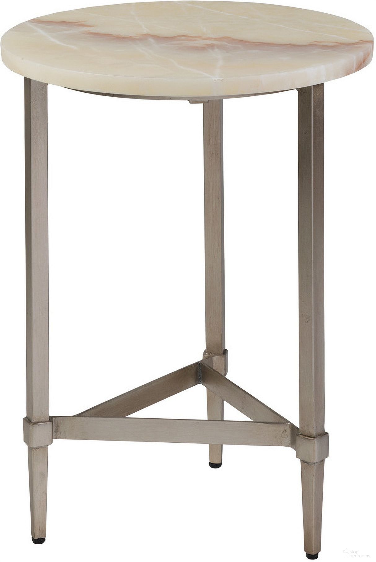 The appearance of Signature Designs Benton Round Spot Table In Champagne designed by Artistica Home in the transitional interior design. This champagne piece of furniture  was selected by 1StopBedrooms from Signature Designs Collection to add a touch of cosiness and style into your home. Sku: 2297-950. Material: Metal.