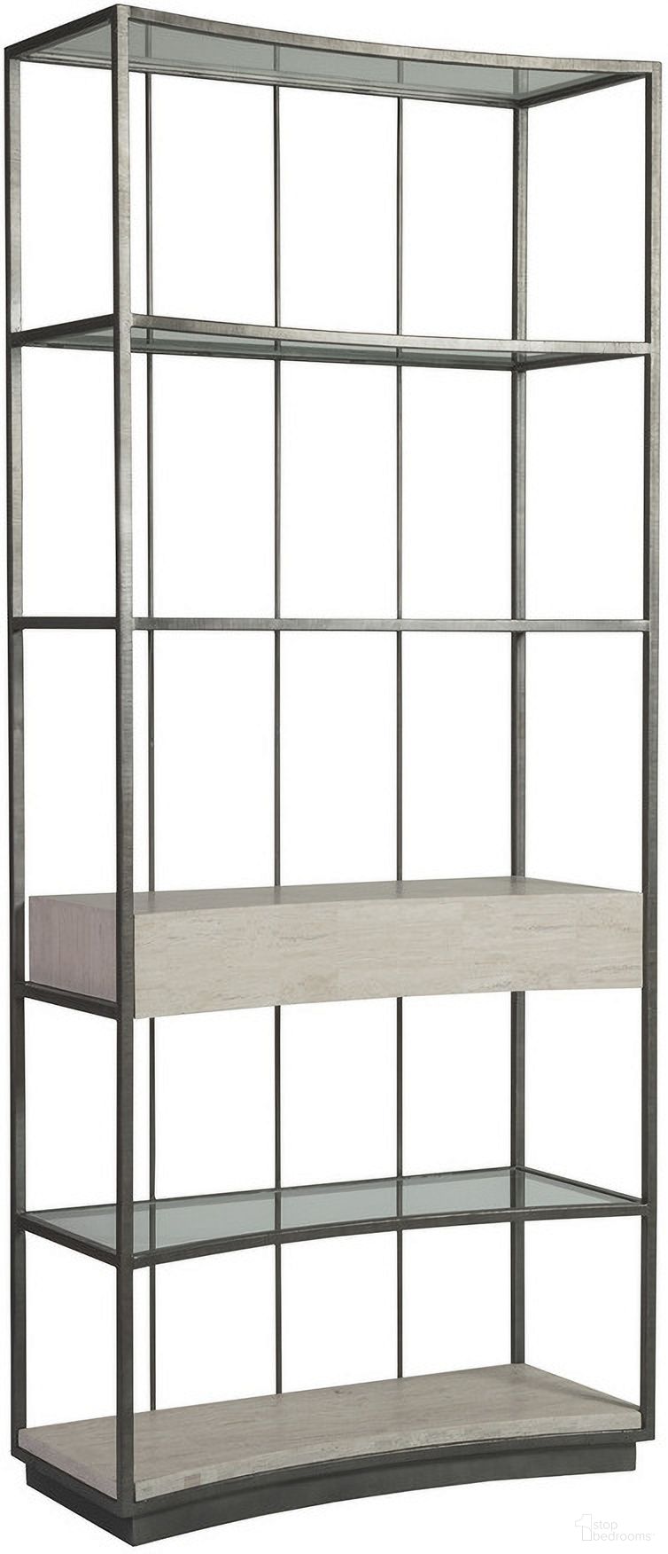 The appearance of Signature Designs Cachet Etagere In Silver Leaf designed by Artistica Home in the modern / contemporary interior design. This silver leaf piece of furniture  was selected by 1StopBedrooms from Signature Designs Collection to add a touch of cosiness and style into your home. Sku: 2271-990. Material: Metal.