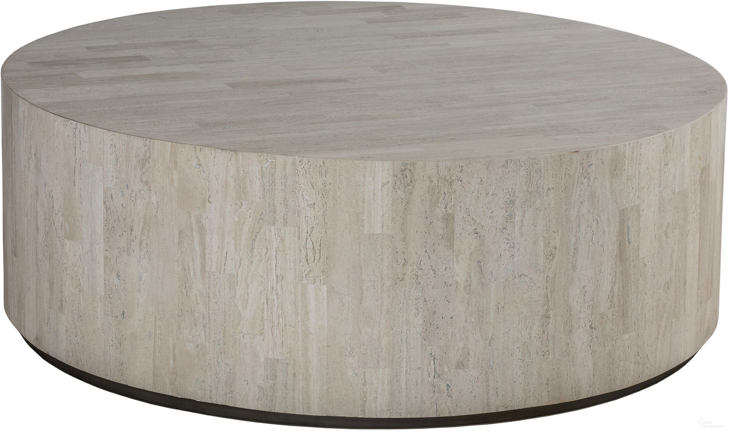 The appearance of Signature Designs Cassio Round Cocktail Table In Cream White designed by Artistica Home in the modern / contemporary interior design. This cream white piece of furniture  was selected by 1StopBedrooms from Signature Designs Collection to add a touch of cosiness and style into your home. Sku: 2317-943. Material: Travertine.