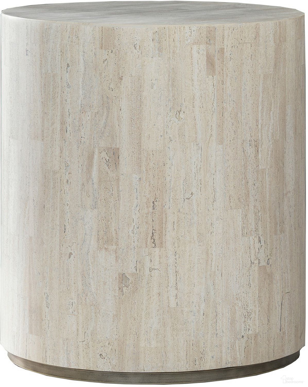 The appearance of Signature Designs Cassio Round Drum Table In Cream White designed by Artistica Home in the modern / contemporary interior design. This cream white piece of furniture  was selected by 1StopBedrooms from Signature Designs Collection to add a touch of cosiness and style into your home. Sku: 2317-951. Material: Stone.