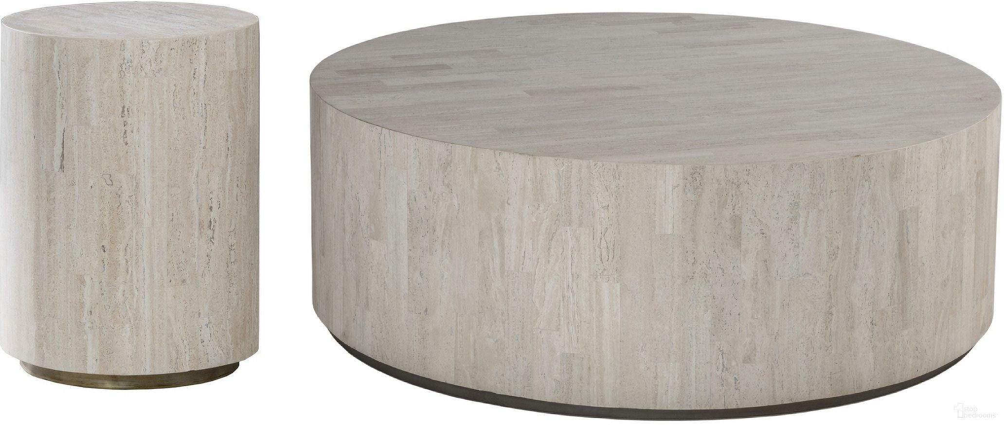 Signature Designs Cassio Round Occasional Table Set In Cream White