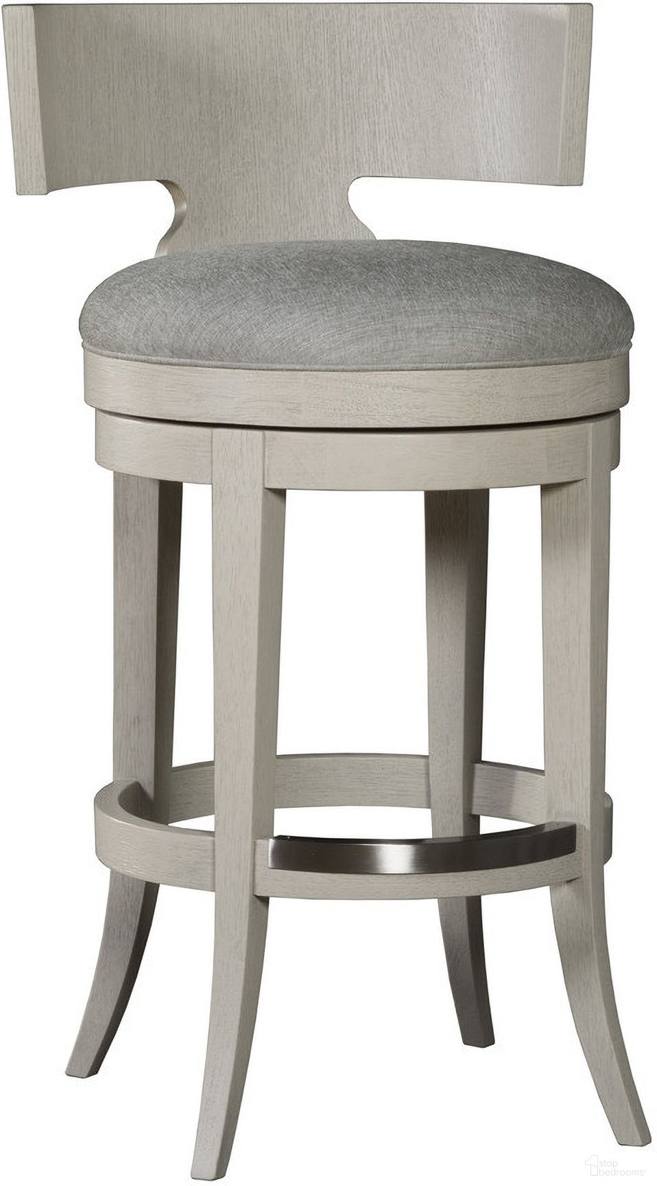 The appearance of Signature Designs Fuente Swivel Barstool In Light Gray designed by Artistica Home in the transitional interior design. This light gray piece of furniture  was selected by 1StopBedrooms from Signature Designs Collection to add a touch of cosiness and style into your home. Sku: 2106-896-01. Material: Wood.