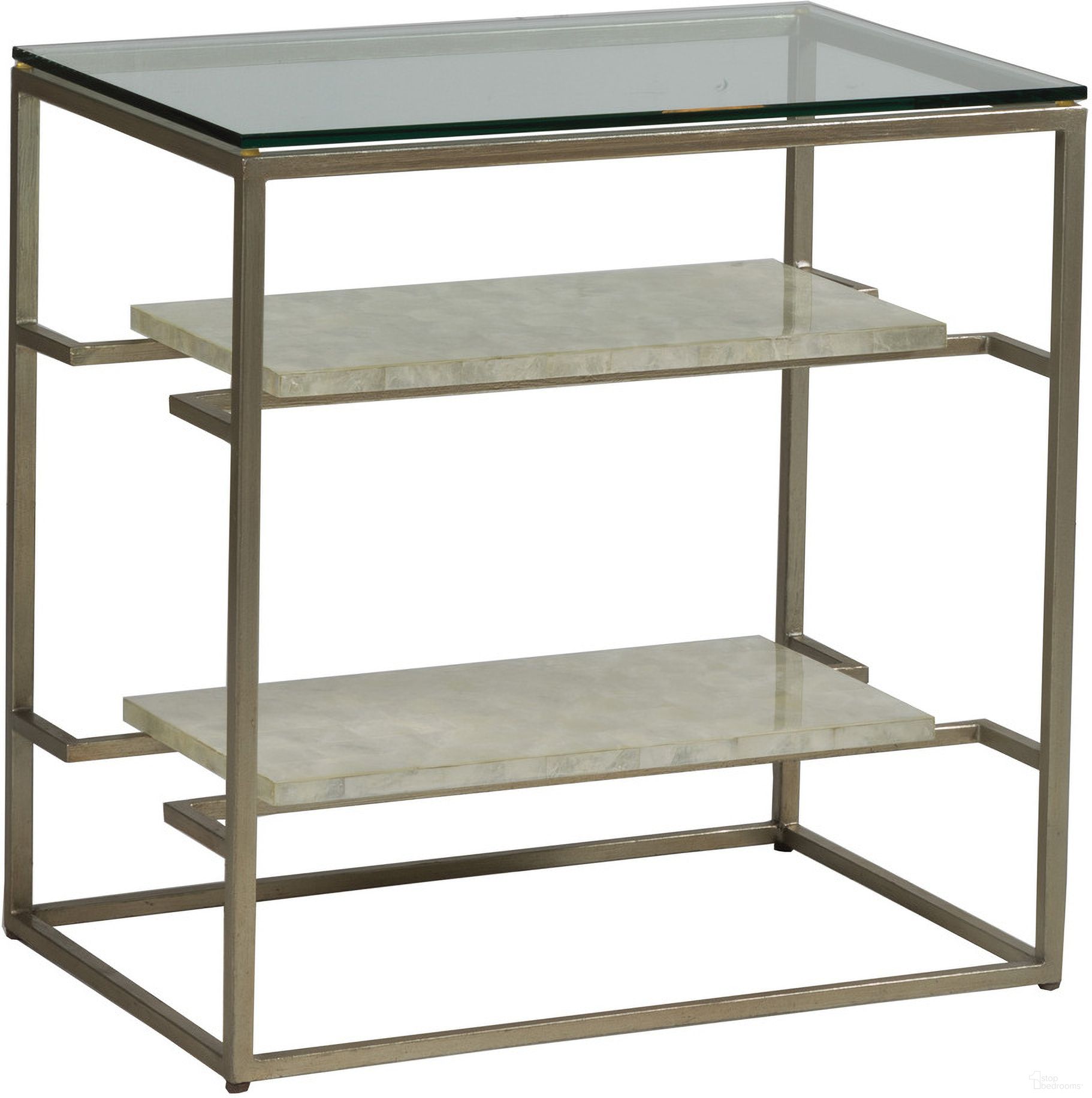 The appearance of Signature Designs Cumulus Capiz Tier Table In Champagne designed by Artistica Home in the modern / contemporary interior design. This champagne piece of furniture was selected by 1StopBedrooms from Signature Designs Collection to add a touch of cosiness and style into your home. Sku: 2156-955C. Material: Metal.