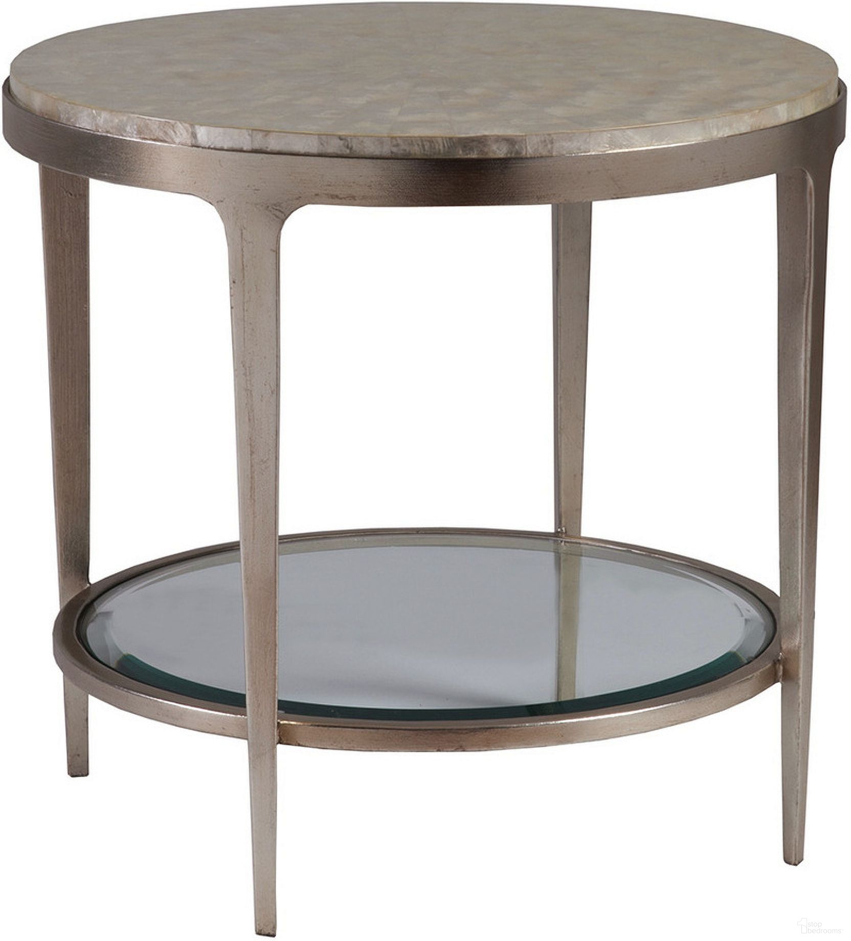 The appearance of Signature Designs Gravitas Round End Table In Champagne designed by Artistica Home in the transitional interior design. This champagne piece of furniture was selected by 1StopBedrooms from Signature Designs Collection to add a touch of cosiness and style into your home. Sku: 2050-953C. Material: Metal.
