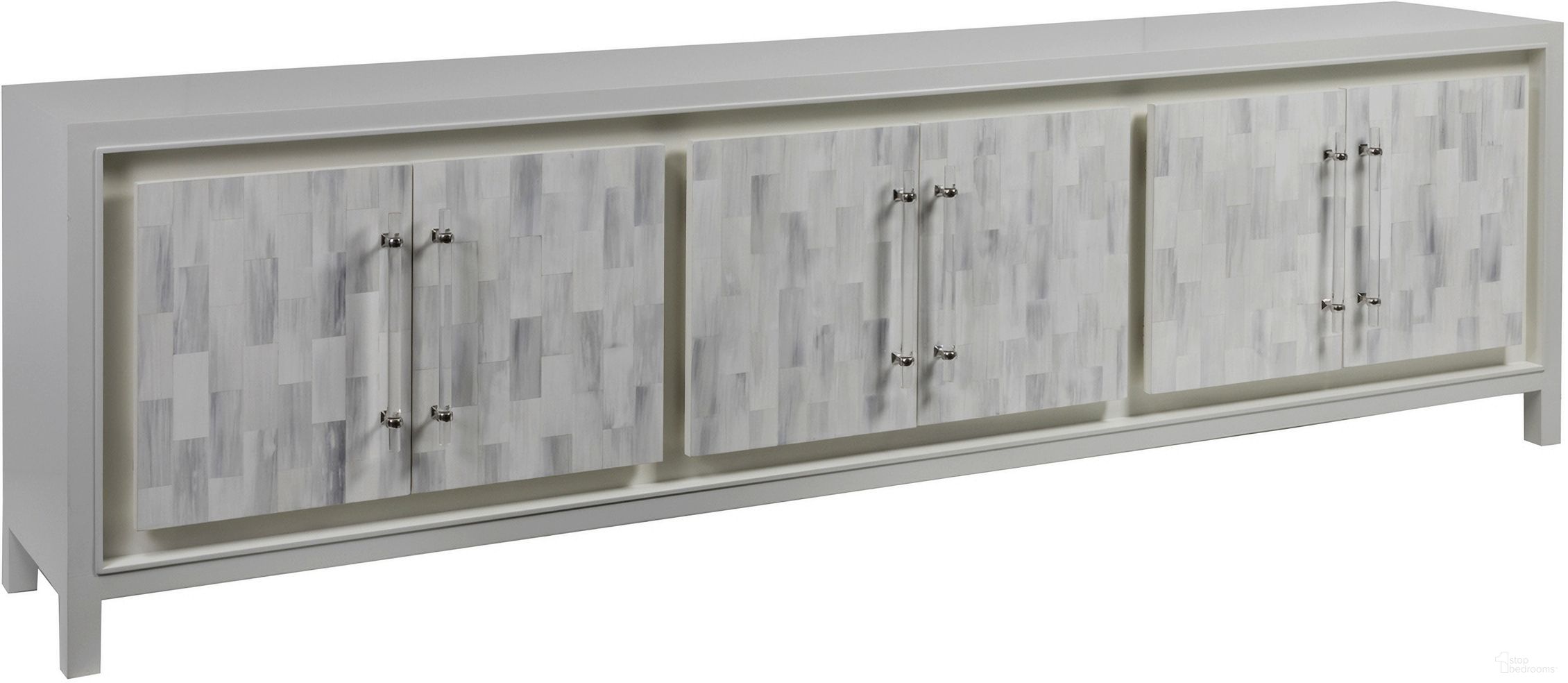 The appearance of Signature Designs Elation Long Media Console In White designed by Artistica Home in the modern / contemporary interior design. This white piece of furniture was selected by 1StopBedrooms from Signature Designs Collection to add a touch of cosiness and style into your home. Sku: 2267-908. Material: Wood.