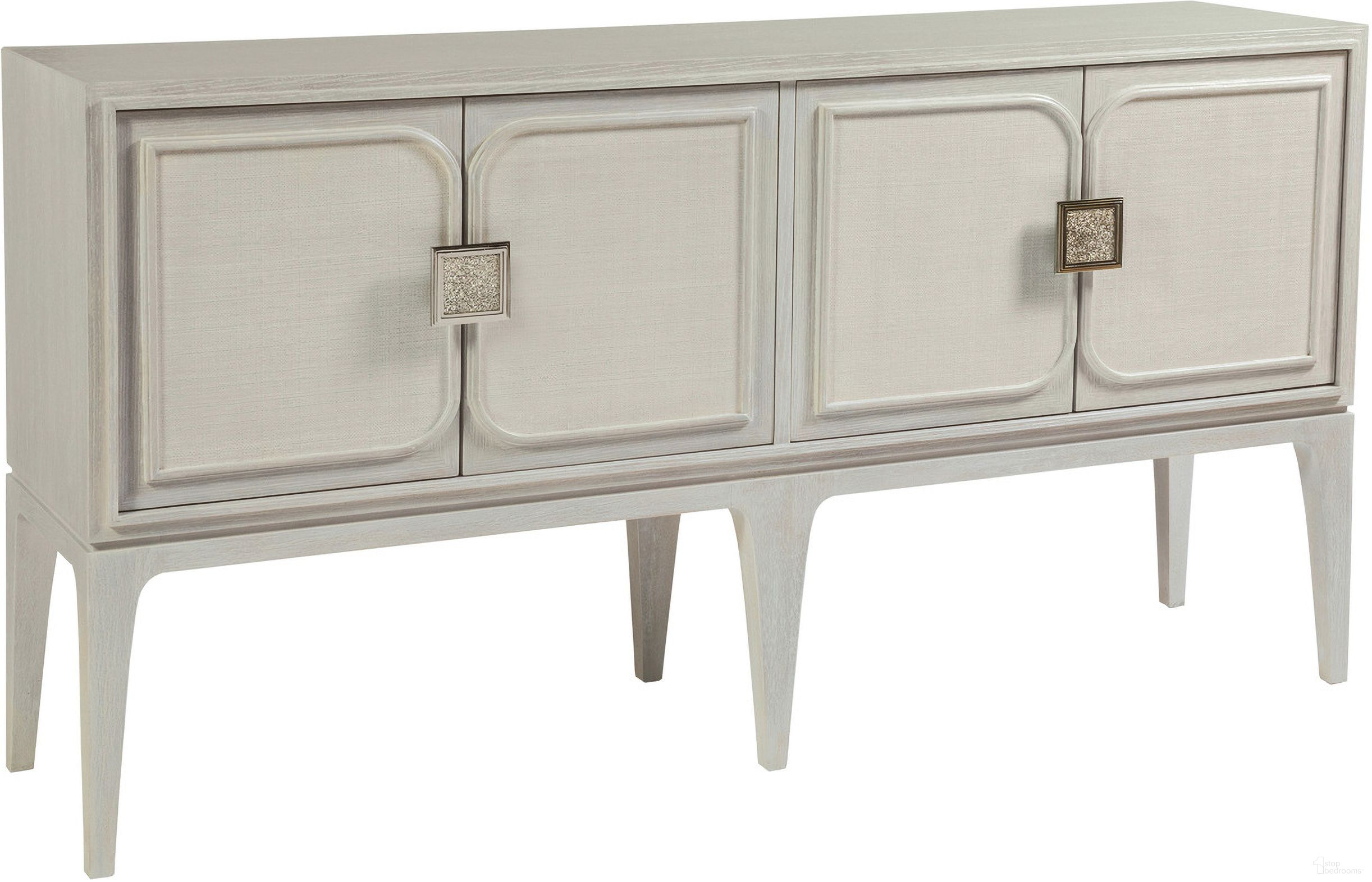The appearance of Signature Designs Elixer Media Console In Mist Gray designed by Artistica Home in the transitional interior design. This mist gray piece of furniture  was selected by 1StopBedrooms from Signature Designs Collection to add a touch of cosiness and style into your home. Sku: 2289-907. Material: Wood.