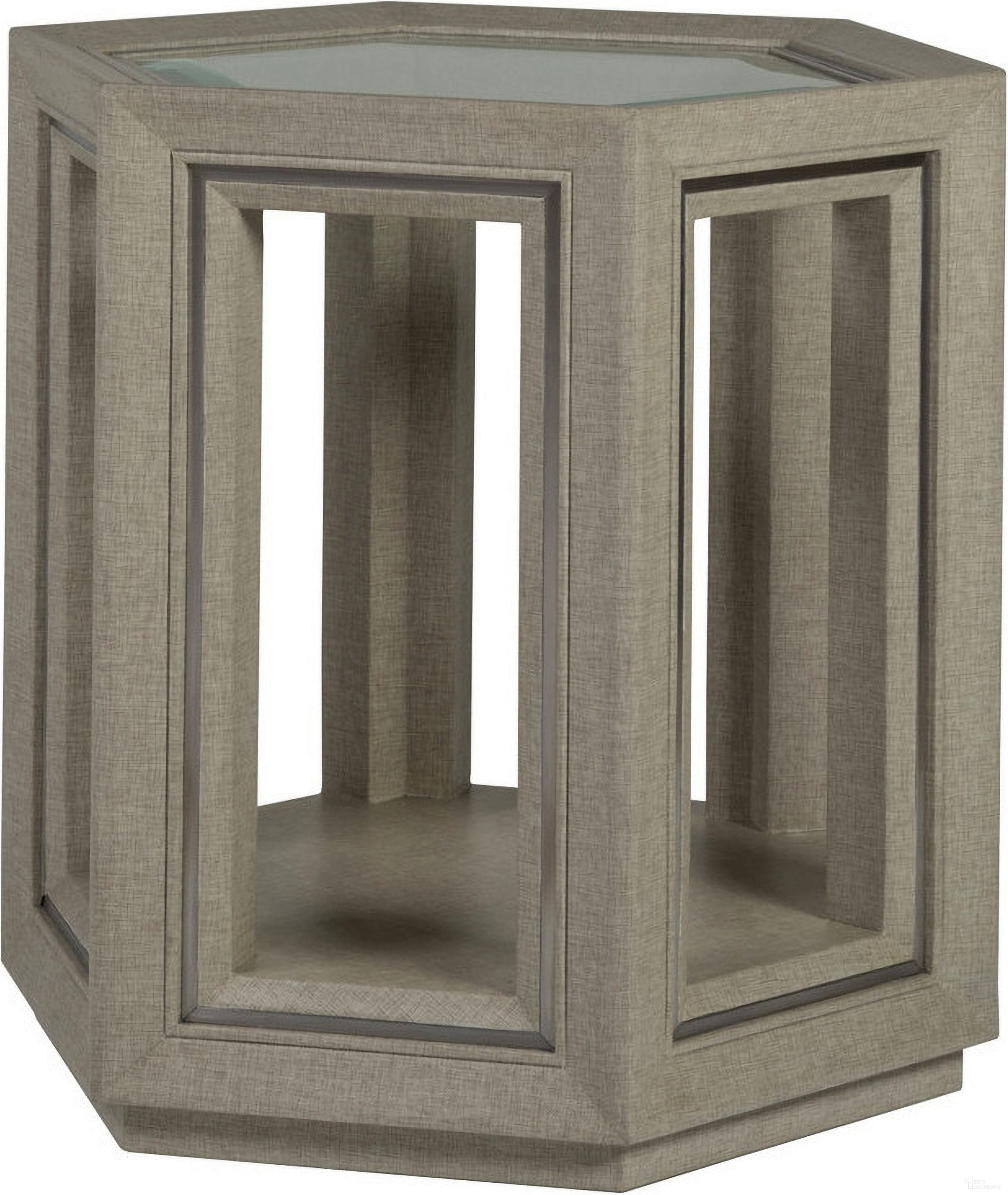 The appearance of Signature Designs Zeitgeist Hexagonal End Table In Antique Linen designed by Artistica Home in the modern / contemporary interior design. This antique linen piece of furniture was selected by 1StopBedrooms from Signature Designs Collection to add a touch of cosiness and style into your home. Sku: 2141-952. Material: Wood.