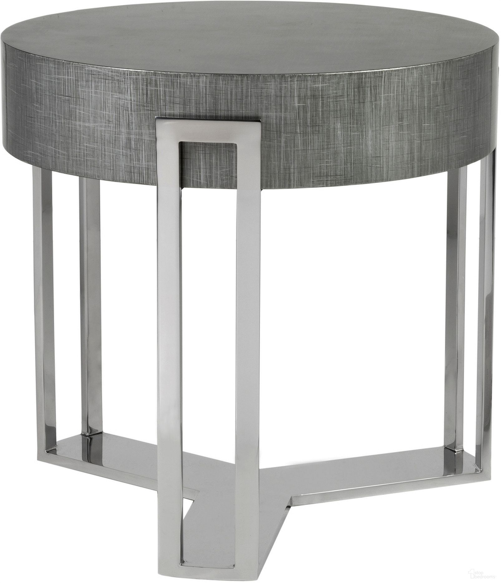 The appearance of Signature Designs Iridium Round End Table In Gray designed by Artistica Home in the modern / contemporary interior design. This gray piece of furniture was selected by 1StopBedrooms from Signature Designs Collection to add a touch of cosiness and style into your home. Sku: 2203-953. Material: Metal.