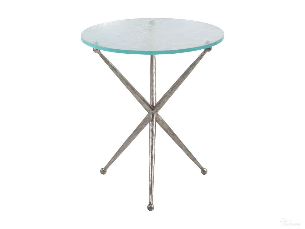 The appearance of Signature Designs Marcus Round End Table In Silver Leaf designed by Artistica Home in the transitional interior design. This silver leaf piece of furniture  was selected by 1StopBedrooms from Signature Designs Collection to add a touch of cosiness and style into your home. Sku: 2364-953. Material: Iron.