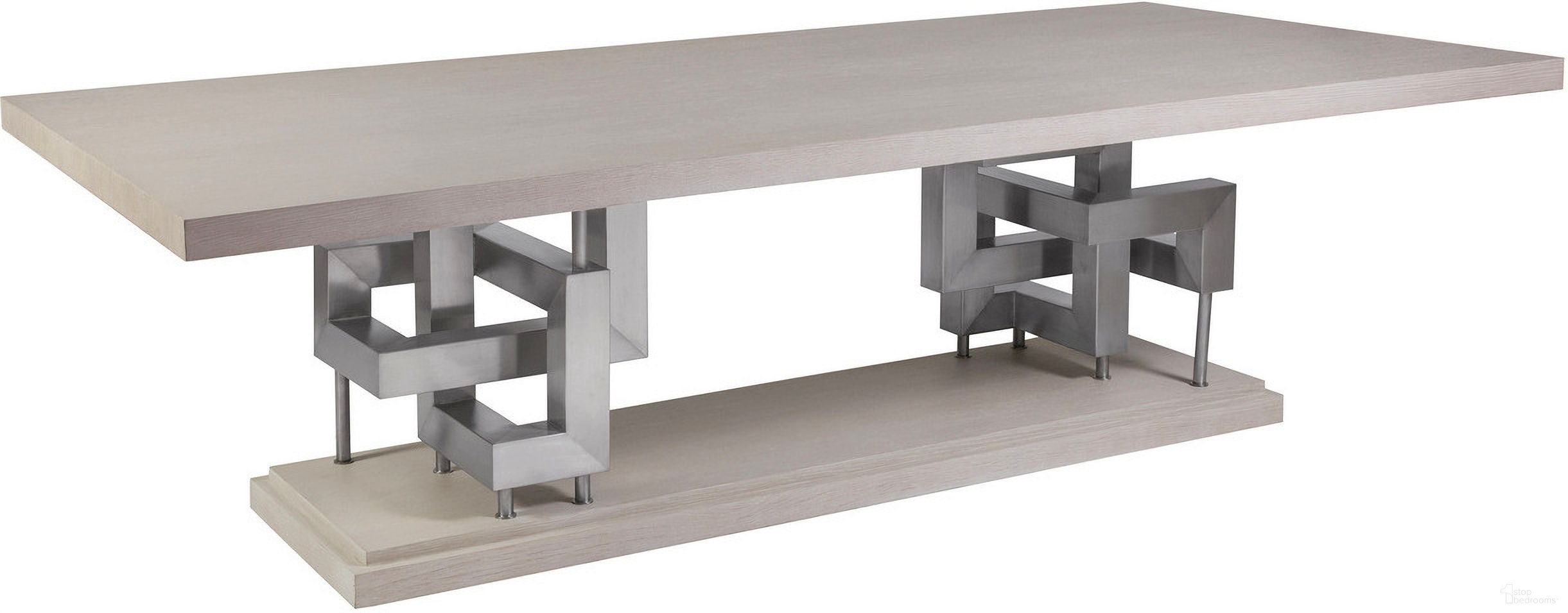 The appearance of Signature Designs Pazzo Rectangular Dining Table In Mist Gray designed by Artistica Home in the modern / contemporary interior design. This mist gray piece of furniture was selected by 1StopBedrooms from Signature Designs Collection to add a touch of cosiness and style into your home. Sku: 2280-877C. Table Base Style: Trestle. Material: Wood. Table Top Shape: Rectangular. Size: 48" x 100".
