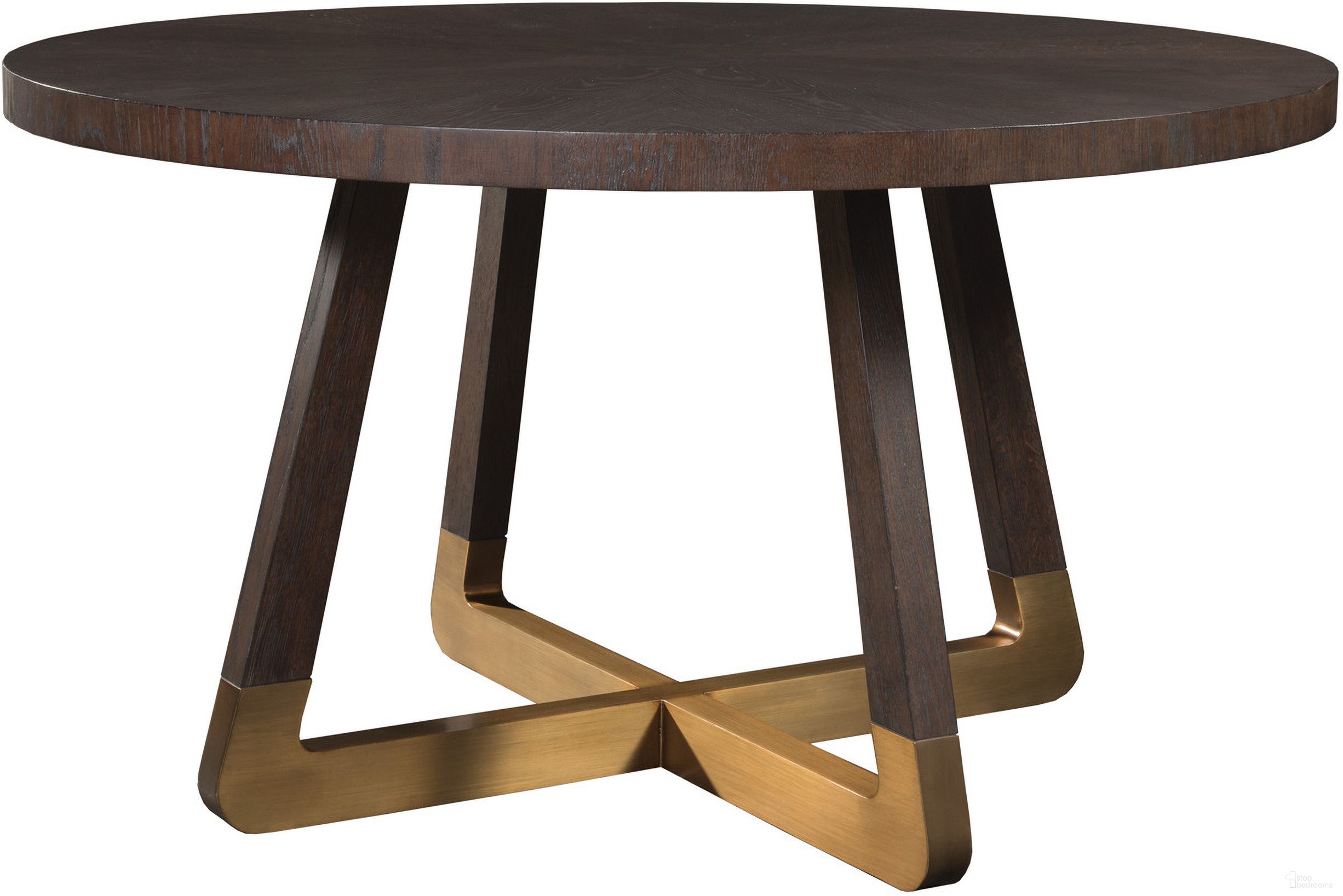 The appearance of Verbatim Verbatim Round Dining Table In Dark Brown designed by Artistica Home in the modern / contemporary interior design. This dark brown piece of furniture was selected by 1StopBedrooms from Verbatim Collection to add a touch of cosiness and style into your home. Sku: 2170-870C. Table Base Style: Pedestal. Table Top Shape: Round. Material: Wood. Size: 54".