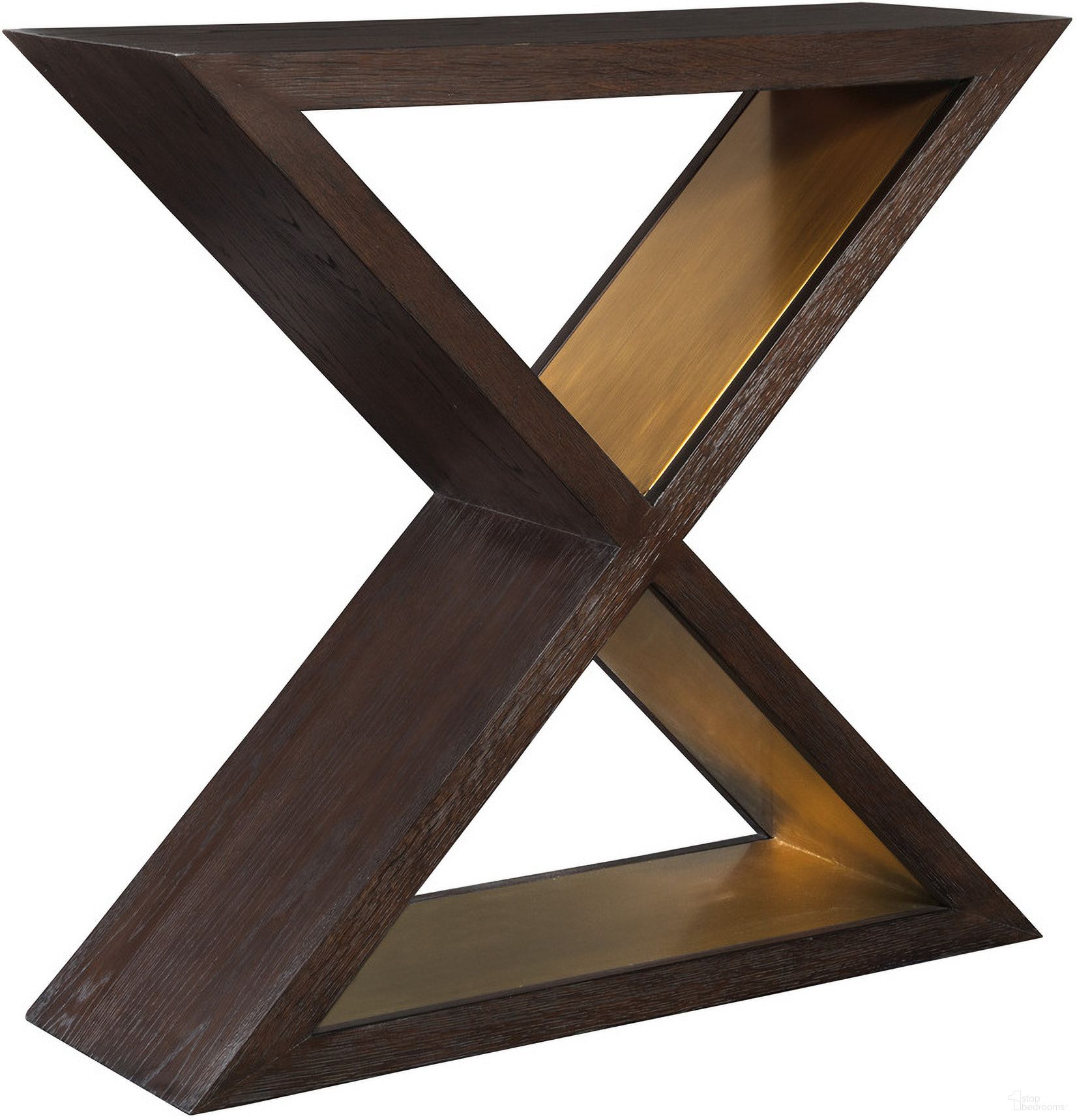 The appearance of Verbatim Verbatim X Console In Dark Brown designed by Artistica Home in the transitional interior design. This dark brown piece of furniture was selected by 1StopBedrooms from Verbatim Collection to add a touch of cosiness and style into your home. Sku: 2170-966. Material: Wood.