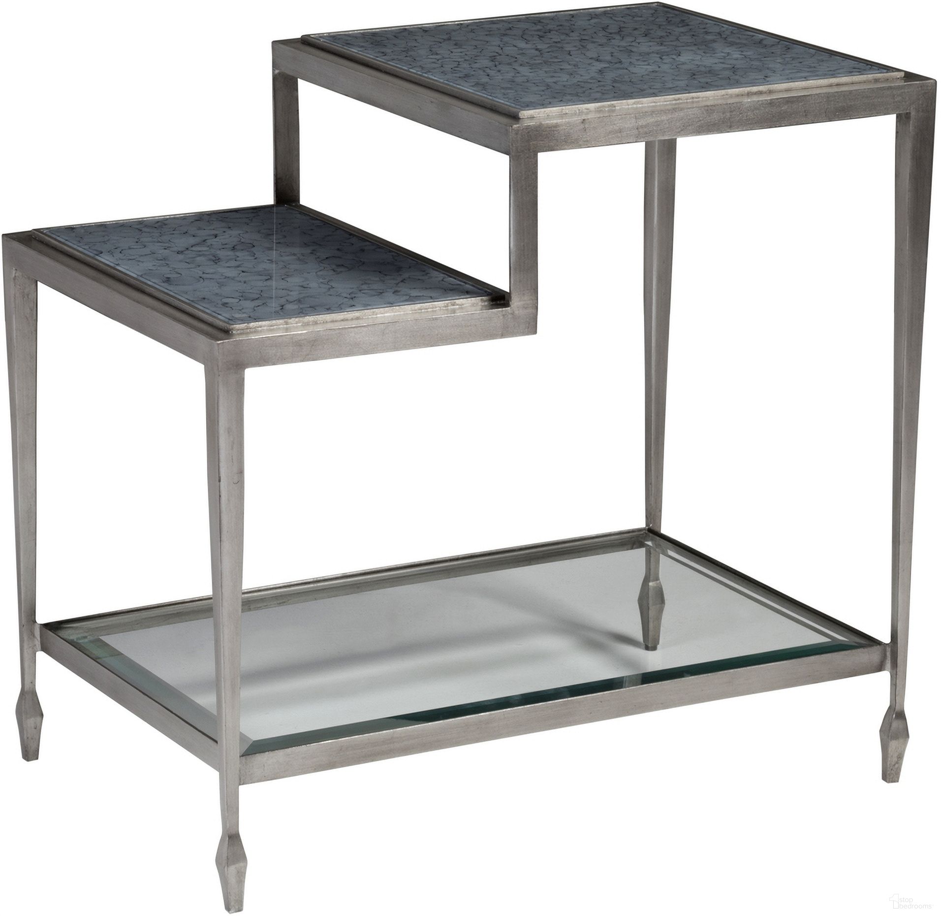 The appearance of Signature Designs Sashay Rectangular End Table In Silver designed by Artistica Home in the transitional interior design. This silver piece of furniture  was selected by 1StopBedrooms from Signature Designs Collection to add a touch of cosiness and style into your home. Sku: 2213-955C. Material: Metal.