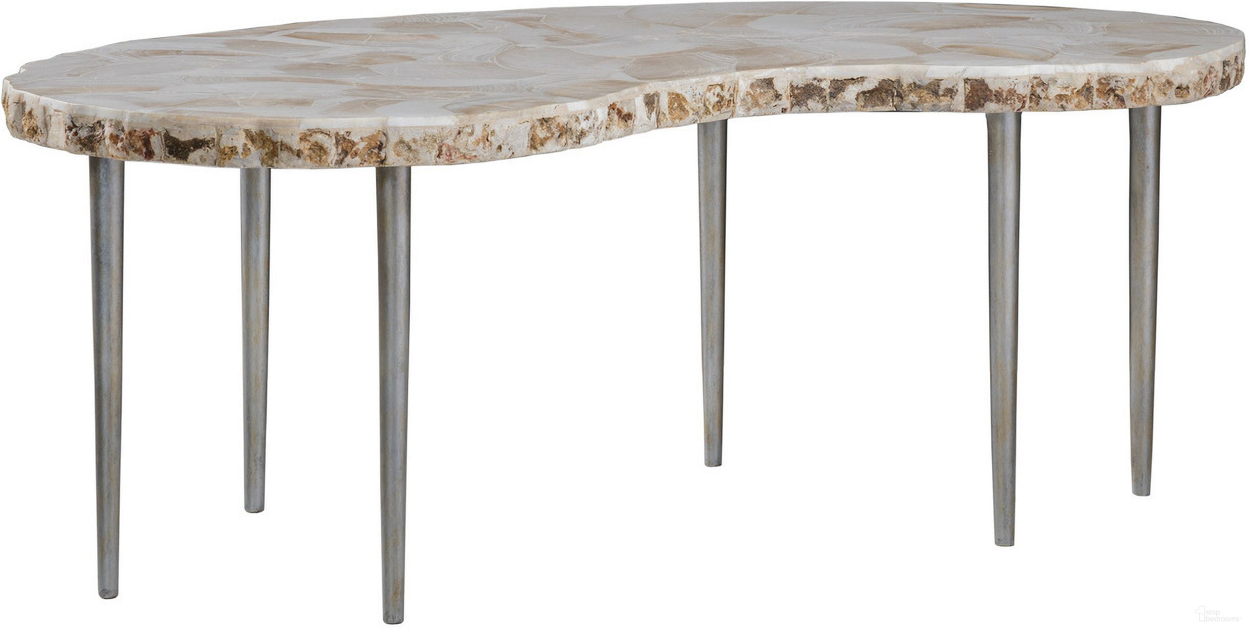 The appearance of Signature Designs Seamount Kidney Cocktail Table In Gray designed by Artistica Home in the modern / contemporary interior design. This gray piece of furniture was selected by 1StopBedrooms from Signature Designs Collection to add a touch of cosiness and style into your home. Sku: 2306-949. Material: Metal.
