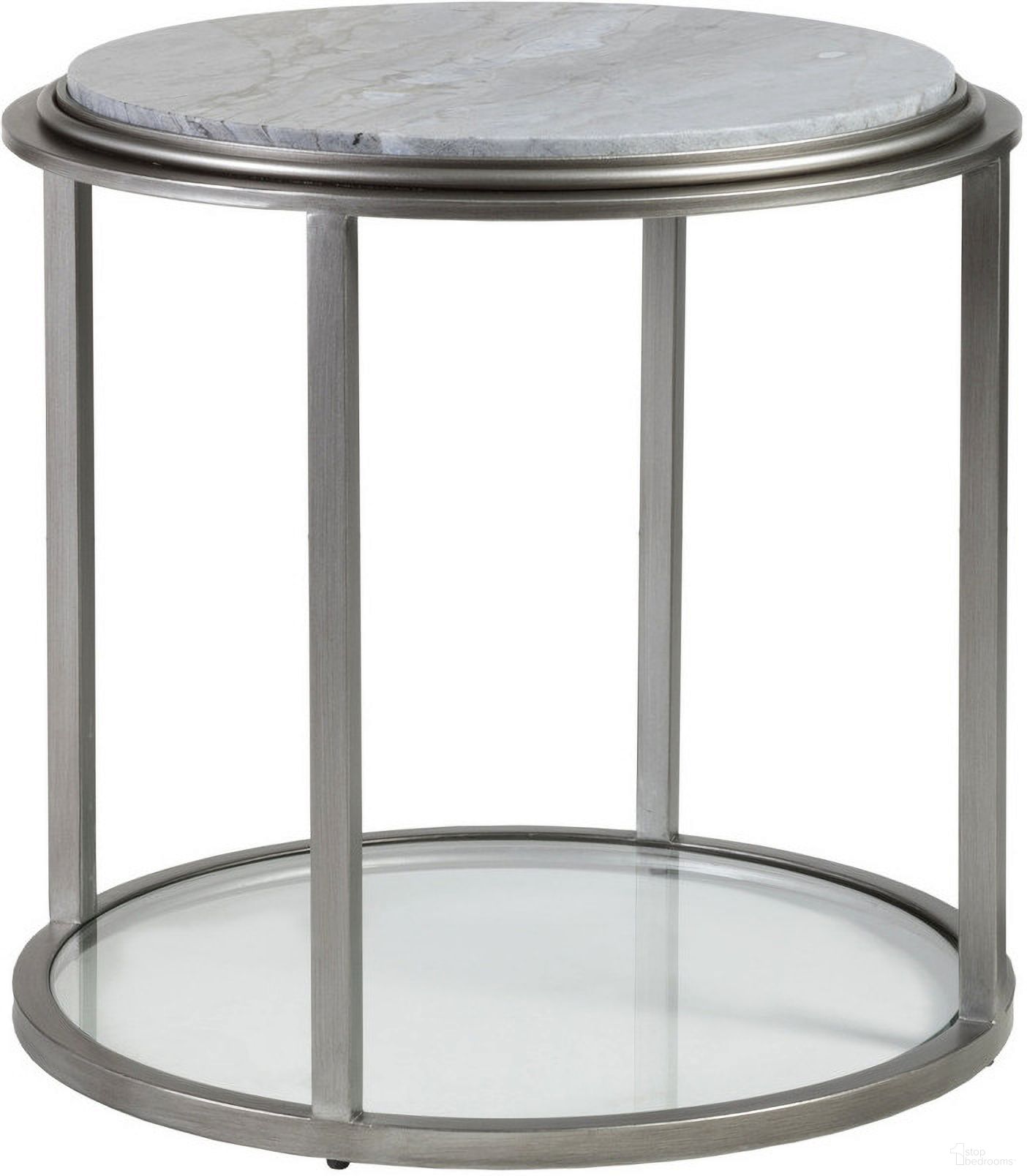 The appearance of Signature Designs Treville Round End Table In Silver Leaf designed by Artistica Home in the modern / contemporary interior design. This silver leaf piece of furniture  was selected by 1StopBedrooms from Signature Designs Collection to add a touch of cosiness and style into your home. Sku: 2174-953. Material: Metal.