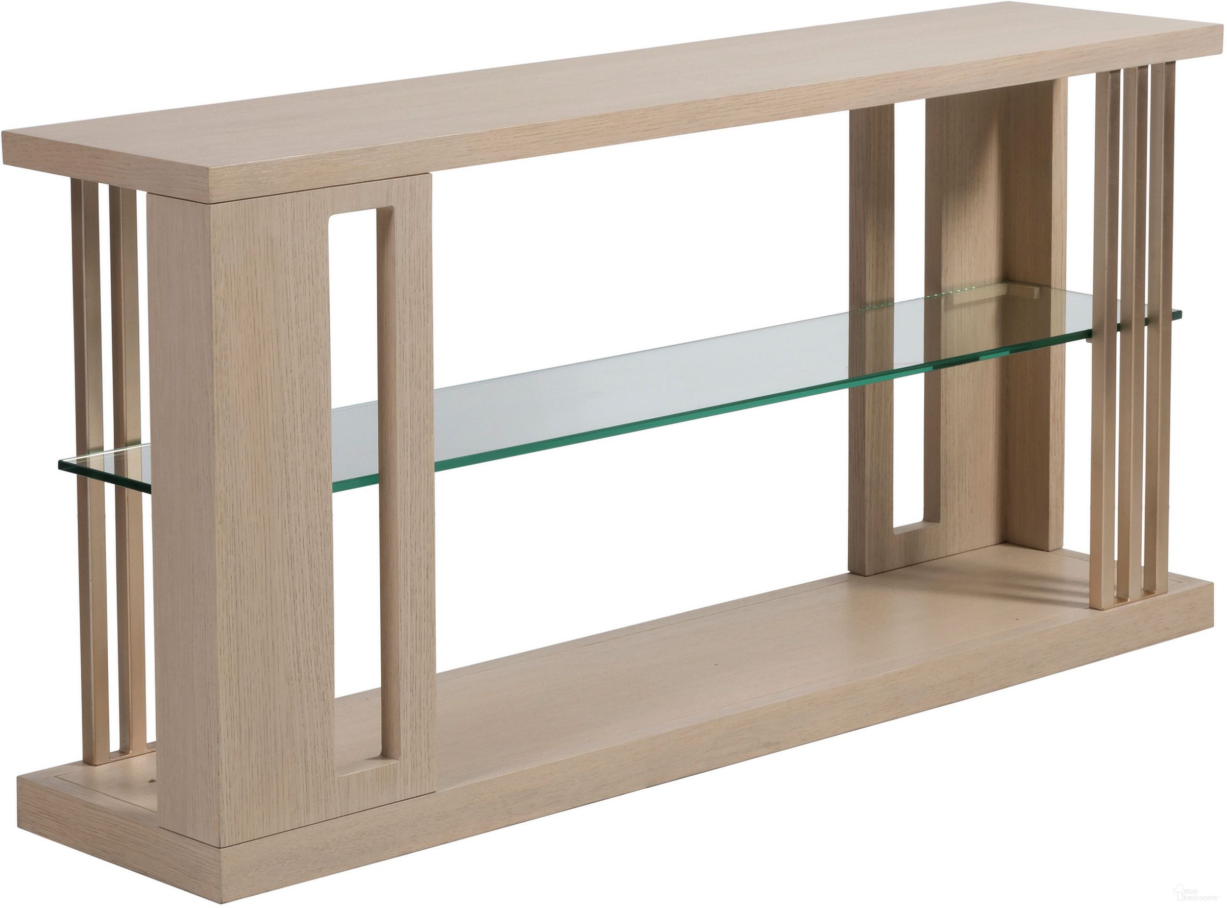 The appearance of Signature Designs St Ives Sofa Table In Sandrift designed by Artistica Home in the modern / contemporary interior design. This sandrift piece of furniture was selected by 1StopBedrooms from Signature Designs Collection to add a touch of cosiness and style into your home. Sku: 2358-967. Material: Oak.