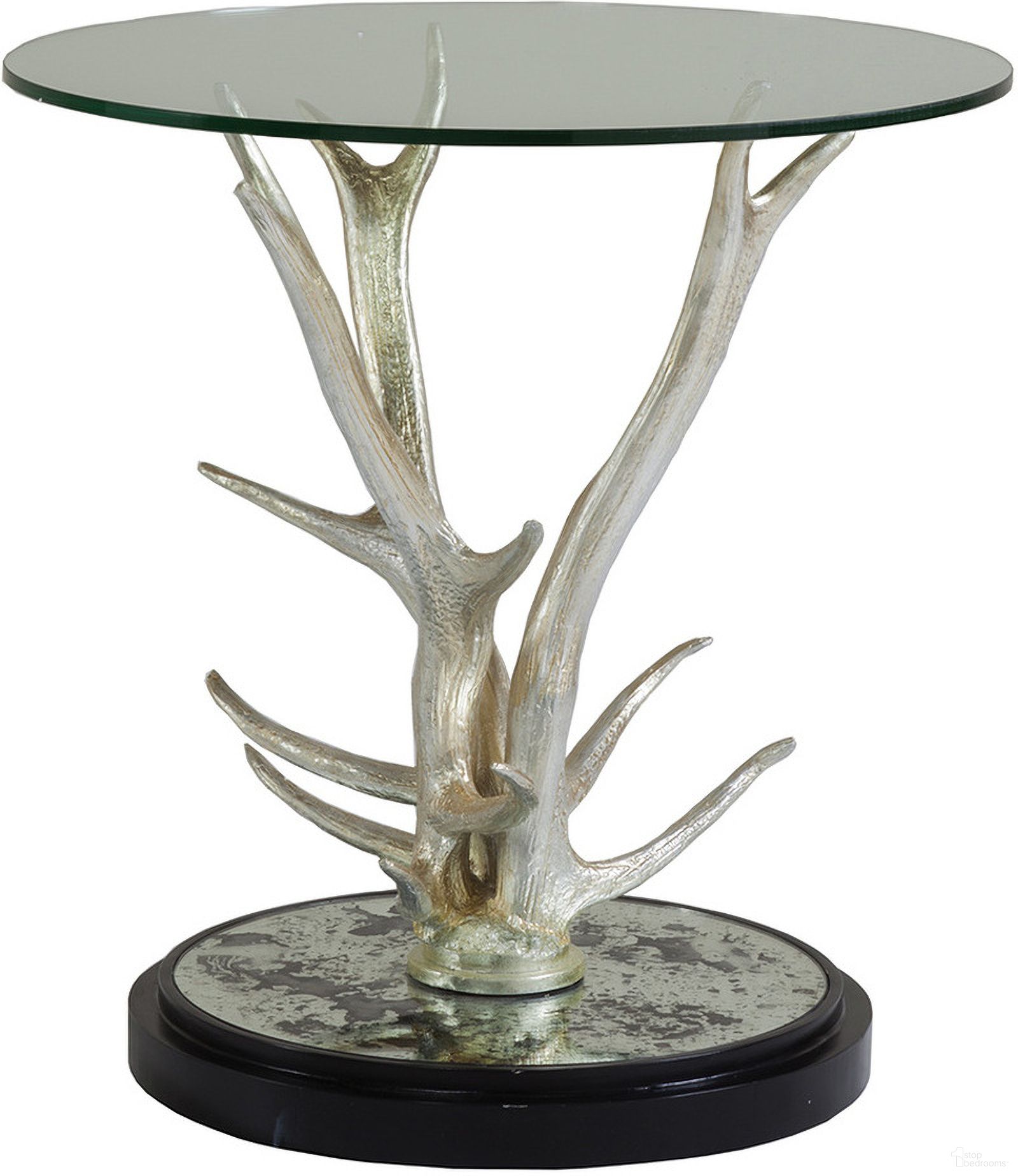 The appearance of Signature Designs Teton Spot Table In Silver Leaf designed by Artistica Home in the transitional interior design. This silver leaf piece of furniture  was selected by 1StopBedrooms from Signature Designs Collection to add a touch of cosiness and style into your home. Sku: 2028-952C. Material: Gold.