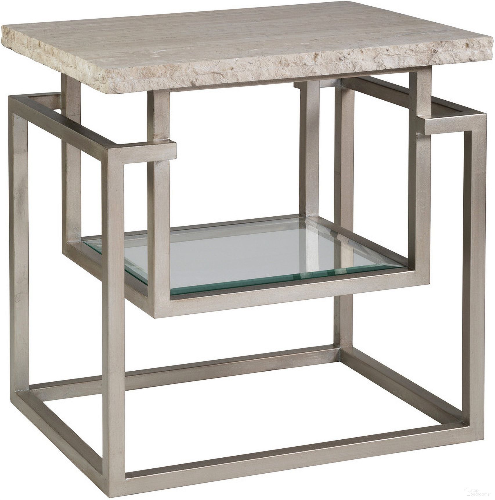 The appearance of Signature Designs Theo Rectangular End Table In Champagne designed by Artistica Home in the modern / contemporary interior design. This champagne piece of furniture  was selected by 1StopBedrooms from Signature Designs Collection to add a touch of cosiness and style into your home. Sku: 2286-955. Material: Metal.
