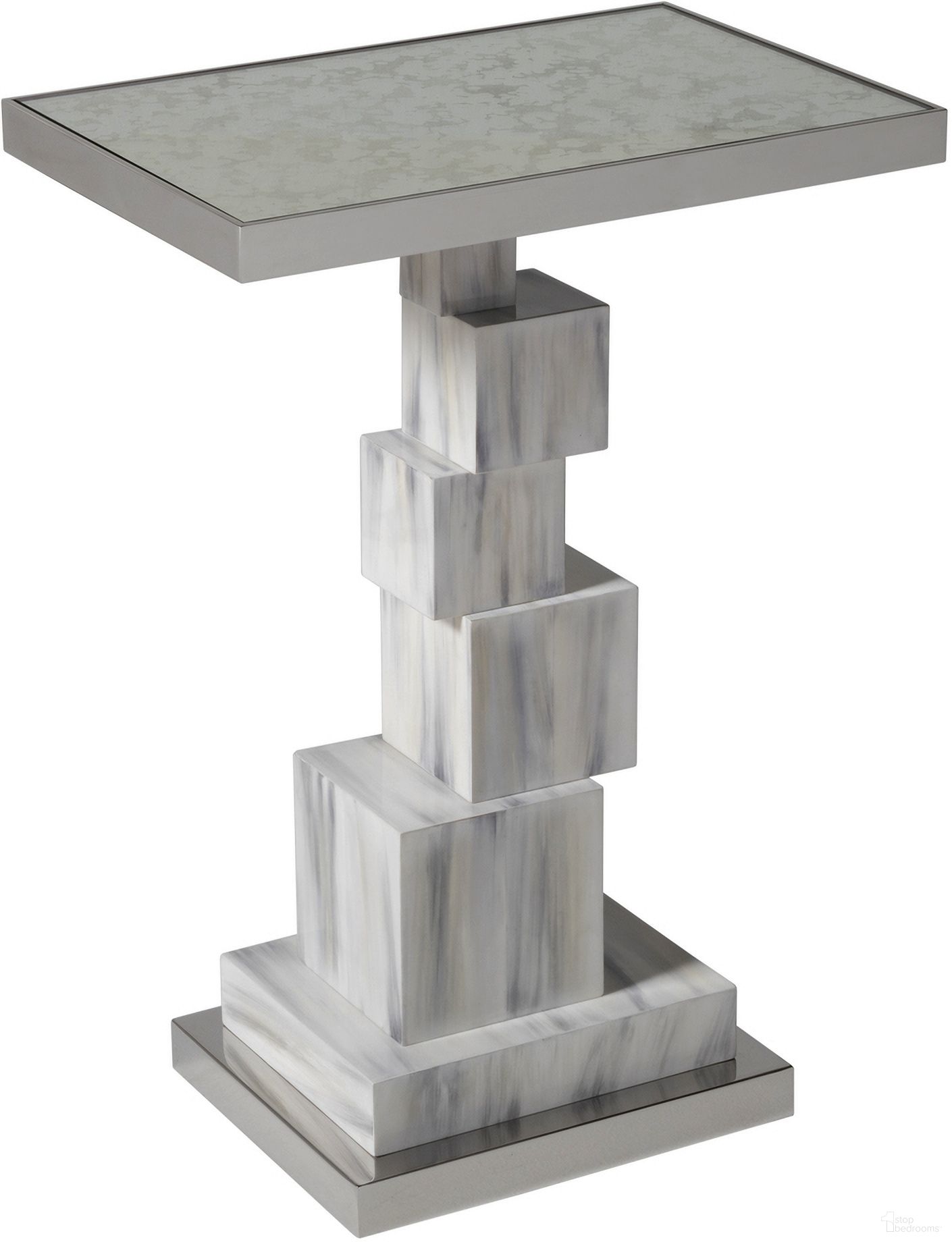 The appearance of Signature Designs Touche Rectangular Spot Table In Antiqued White designed by Artistica Home in the transitional interior design. This antiqued white piece of furniture  was selected by 1StopBedrooms from Signature Designs Collection to add a touch of cosiness and style into your home. Sku: 2206-950. Material: Wood.