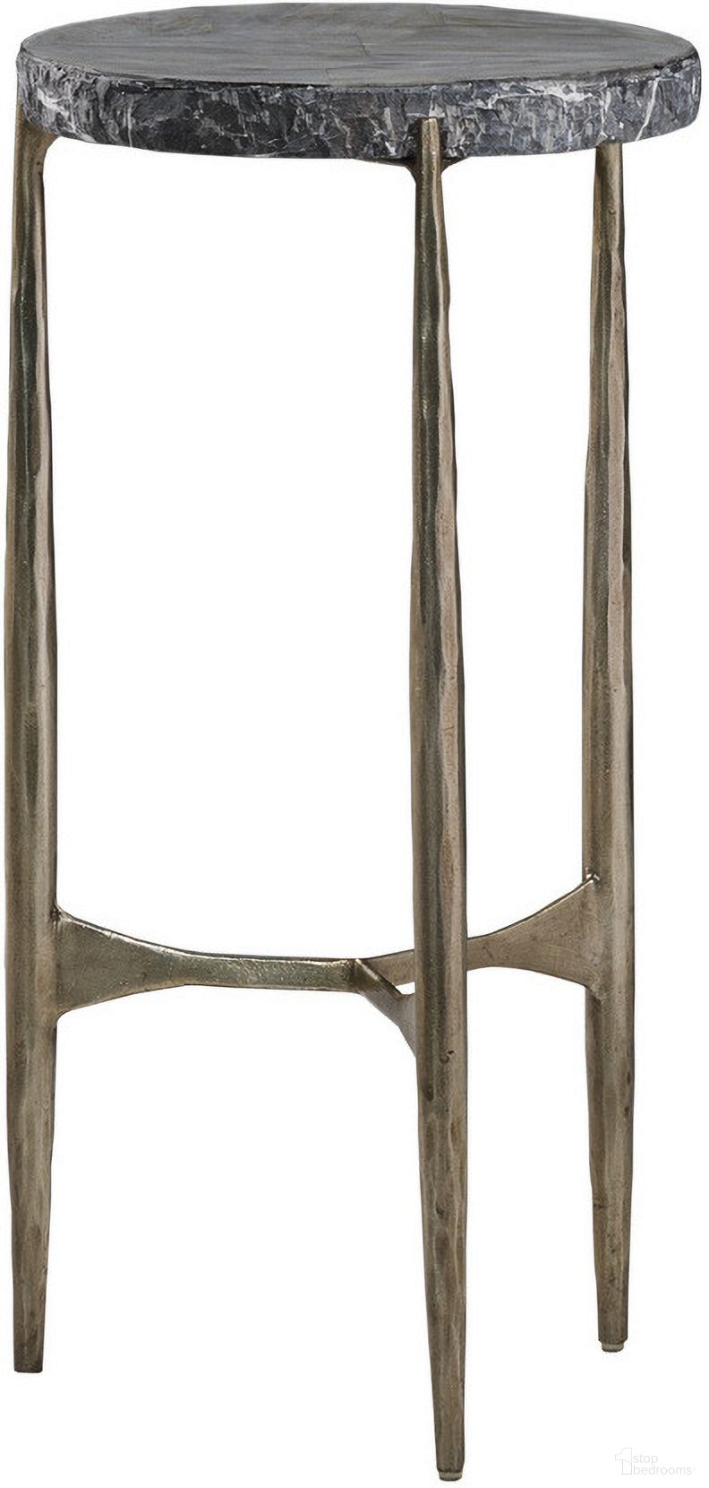The appearance of Signature Designs Tybalt Spot Table In Silver Leaf designed by Artistica Home in the industrial interior design. This silver leaf piece of furniture  was selected by 1StopBedrooms from Signature Designs Collection to add a touch of cosiness and style into your home. Sku: 2320-950. Material: Metal.