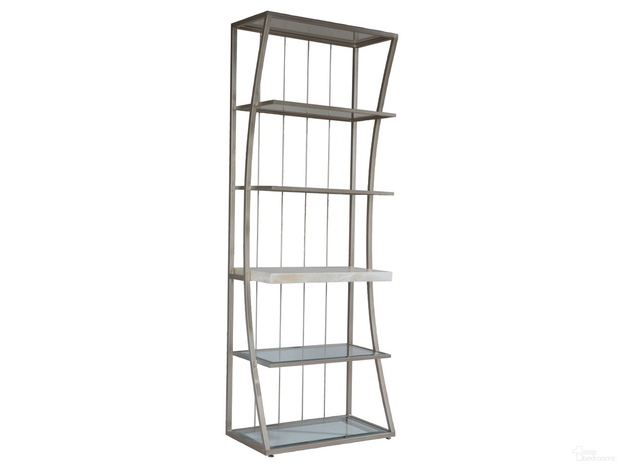 The appearance of Signature Designs Vara Etagere In Champagne designed by Artistica Home in the modern / contemporary interior design. This champagne piece of furniture  was selected by 1StopBedrooms from Signature Designs Collection to add a touch of cosiness and style into your home. Sku: 2341-990. Material: Metal.