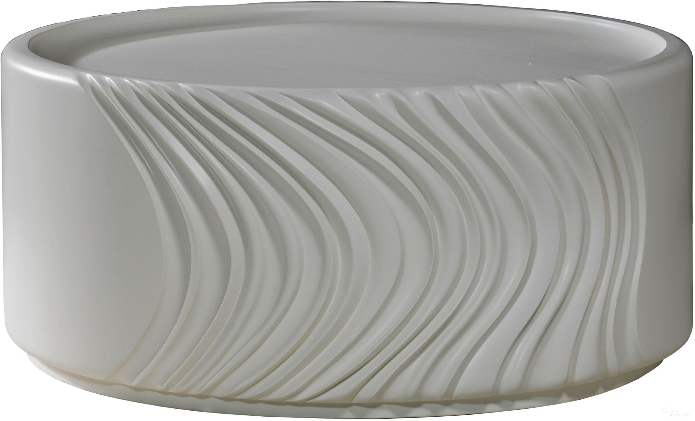 The appearance of Signature Designs Volante Round Drum Cocktail Table In Ivory designed by Artistica Home in the transitional interior design. This ivory piece of furniture  was selected by 1StopBedrooms from Signature Designs Collection to add a touch of cosiness and style into your home. Sku: 2315-943. Material: Other.