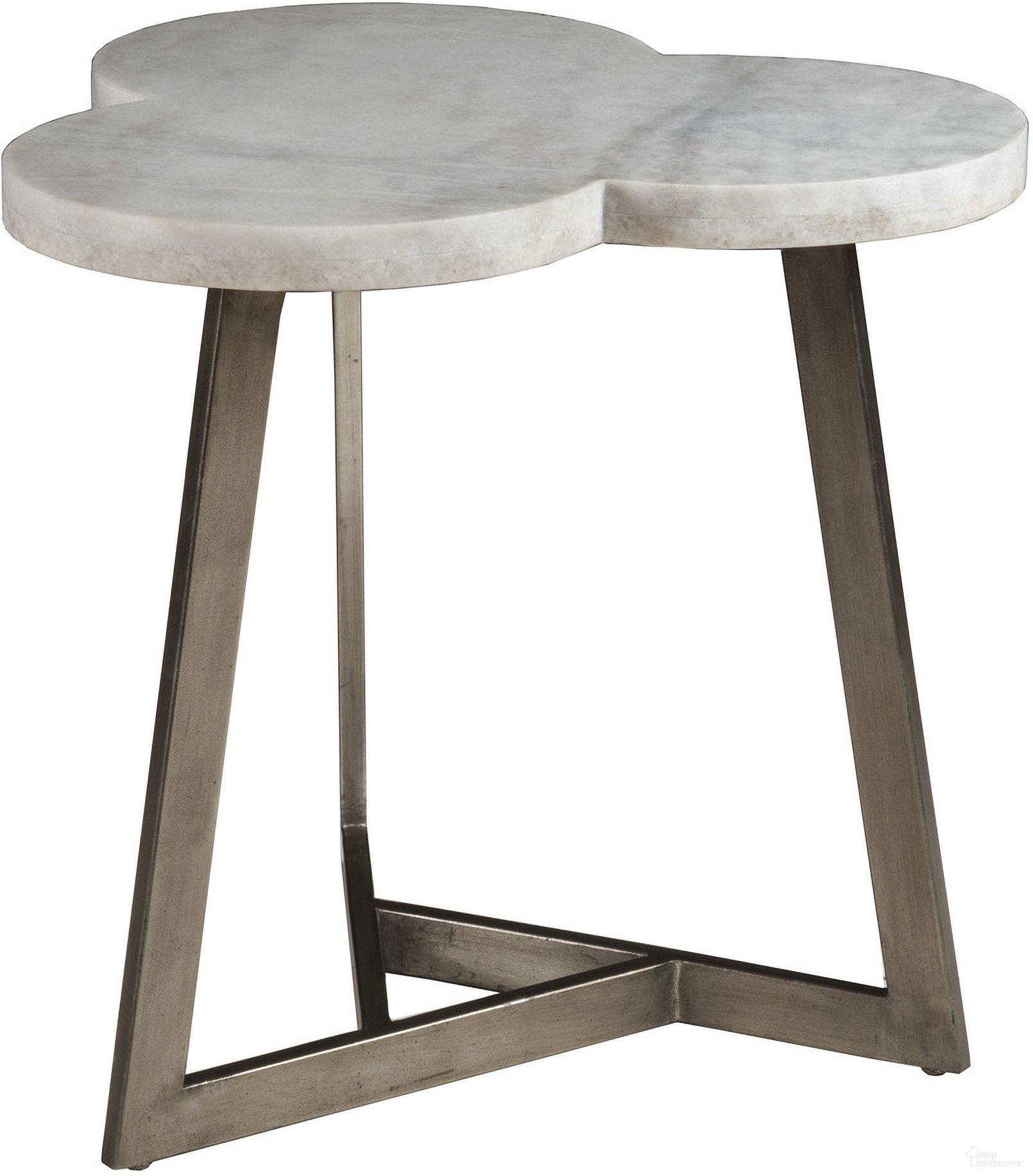 The appearance of Signature Designs Aristo Clover End Table In Silver Leaf designed by Artistica Home in the transitional interior design. This silver leaf piece of furniture  was selected by 1StopBedrooms from Signature Designs Collection to add a touch of cosiness and style into your home. Sku: 2145-953. Material: Metal.