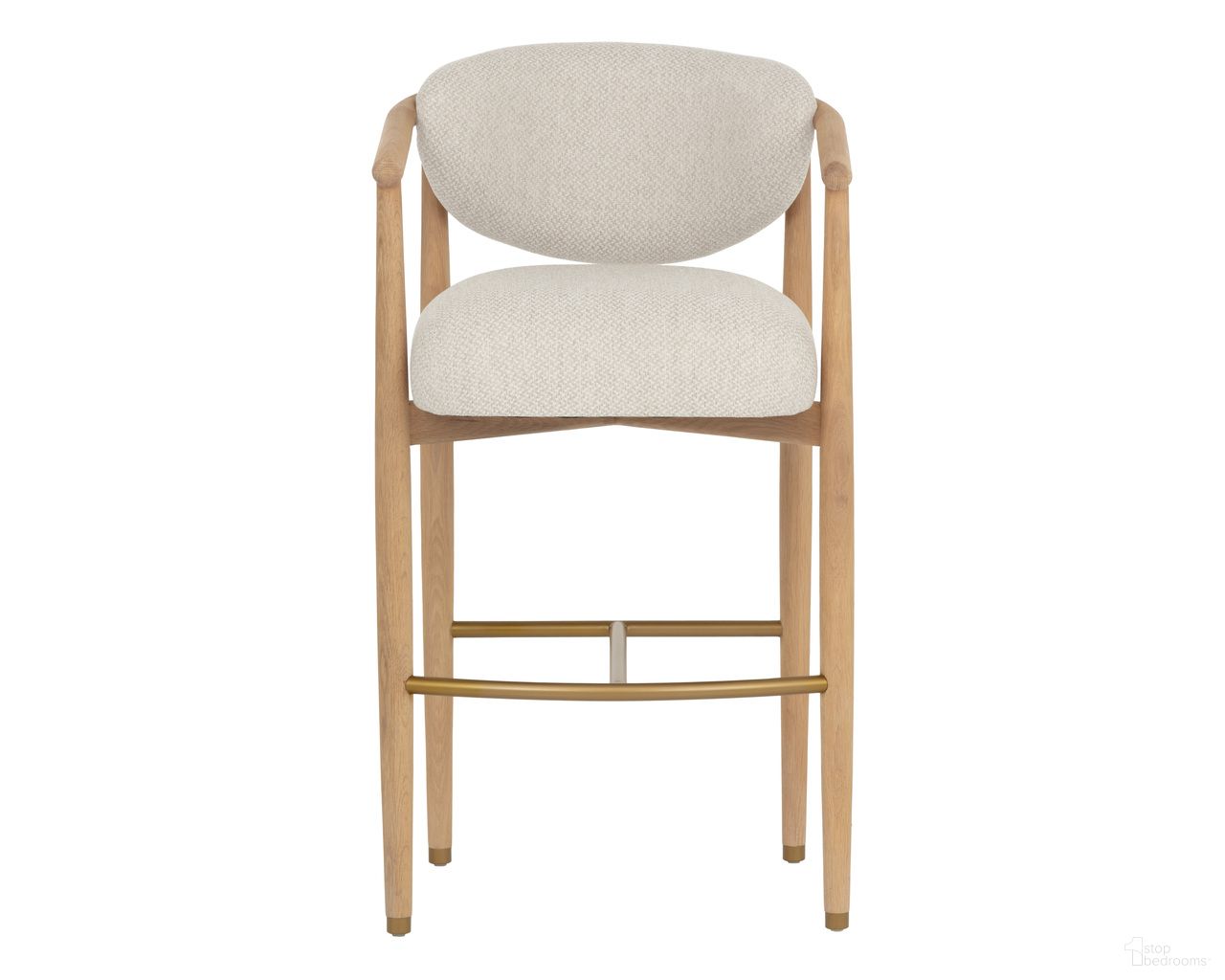 Sigrid Barstool In Light Oak and Monument Oatmeal