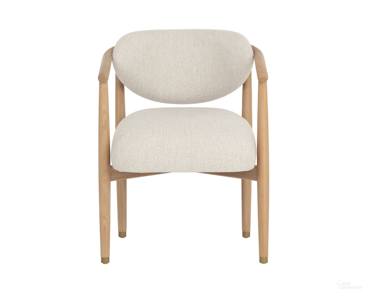 Sigrid Dining Armchair In Light Oak and Monument Oatmeal