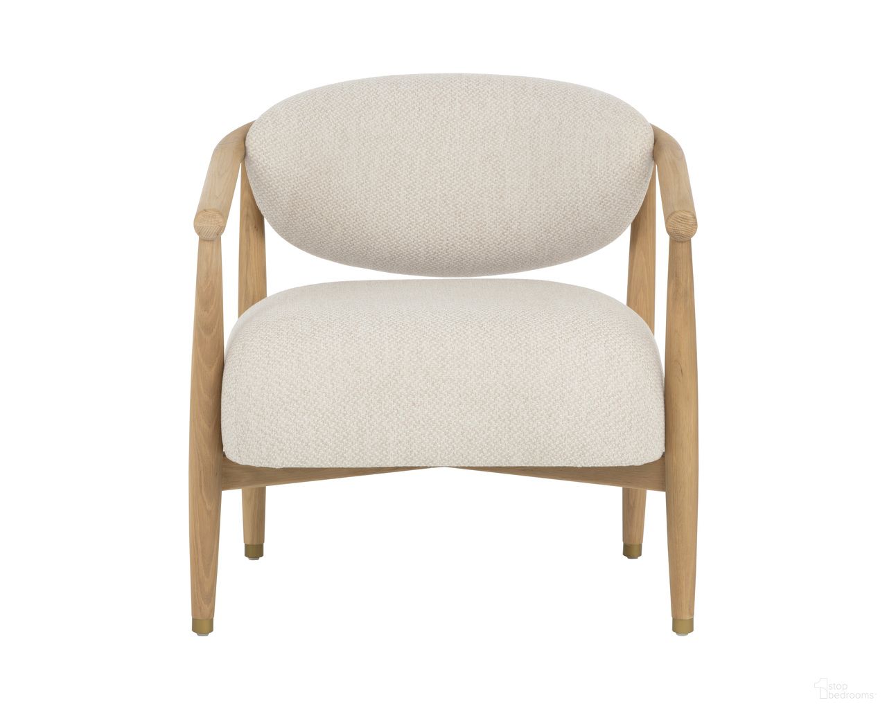 Sigrid Lounge Chair In Light Oak and Monument Oatmeal