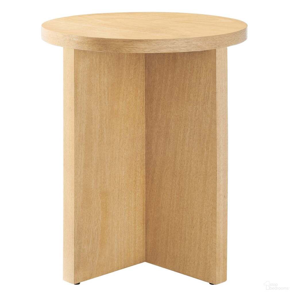 The appearance of Silas Wood Round Side Table In Natural designed by Modway in the modern / contemporary interior design. This natural piece of furniture  was selected by 1StopBedrooms from Silas Collection to add a touch of cosiness and style into your home. Sku: EEI-6579-NAT. Material: Wood.