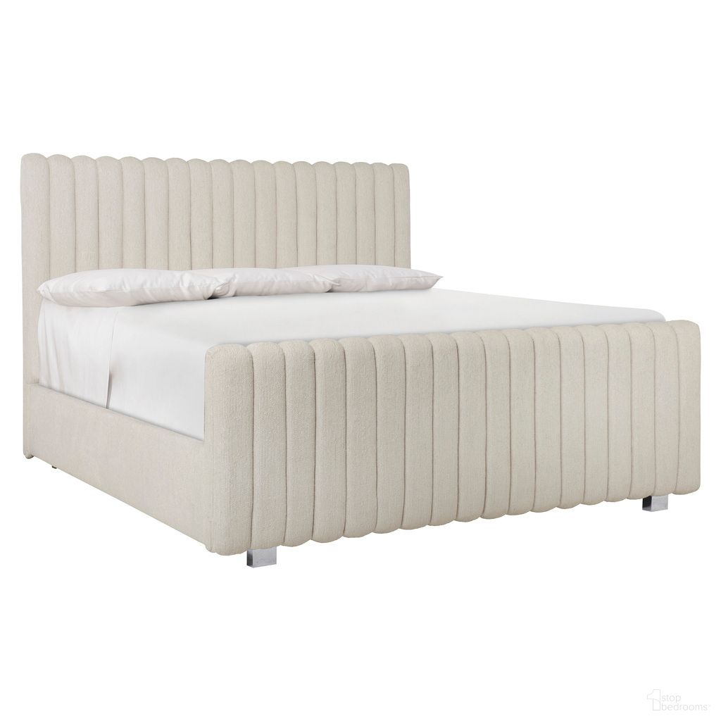 The appearance of Silhouette Queen Channel Upholstered Panel Bed In Silver designed by Bernhardt in the modern / contemporary interior design. This silver piece of furniture was selected by 1StopBedrooms from Silhouette Collection to add a touch of cosiness and style into your home. Sku: 307FR01;307H01. Bed Type: Panel Bed. Material: Fabric. Bed Size: Queen.
