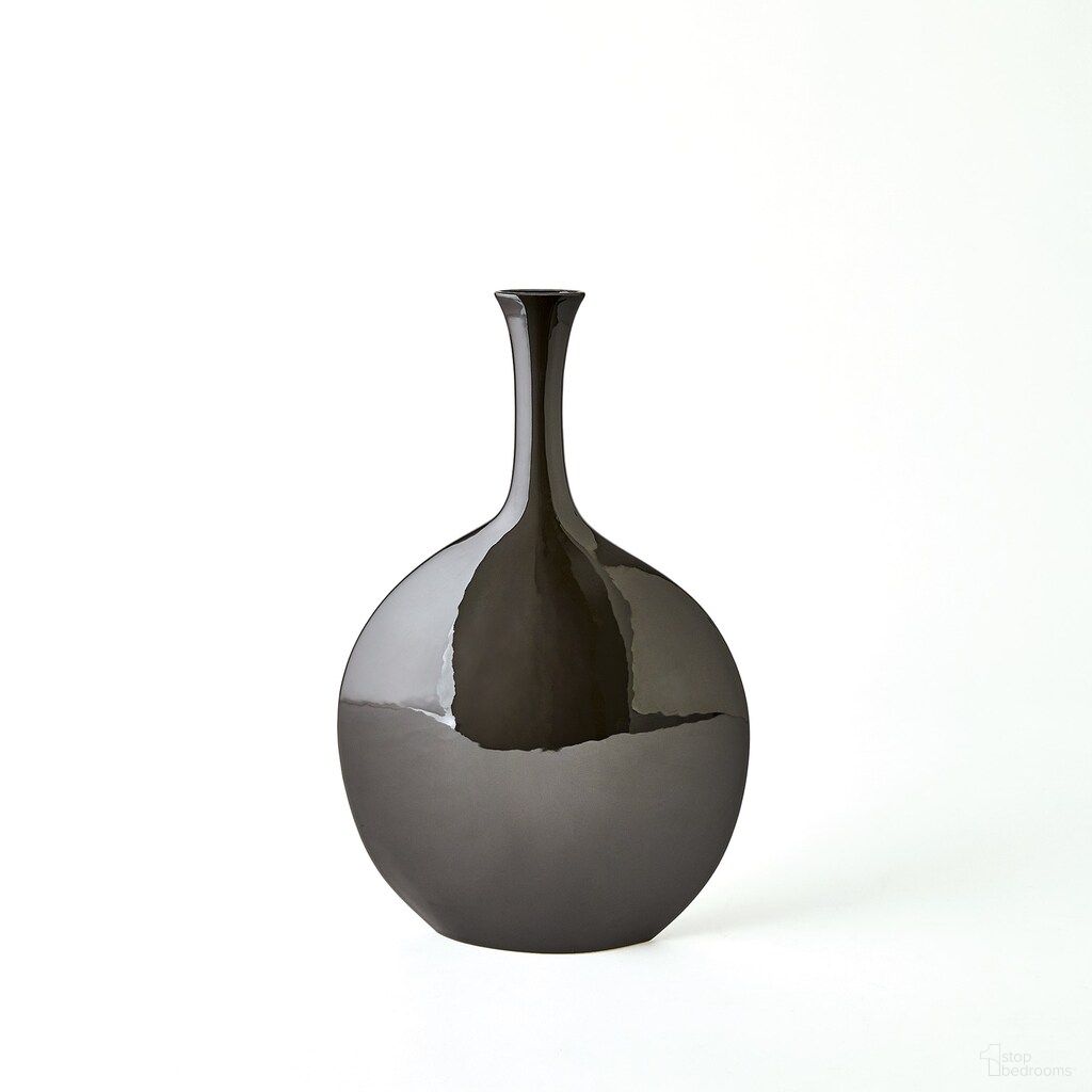 Silhouette Round Vase In Black