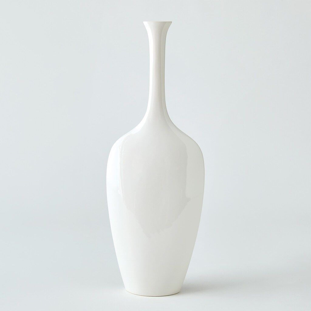 The appearance of Silhouette Slim Vase In White designed by Global Views in the modern / contemporary interior design. This white piece of furniture  was selected by 1StopBedrooms from Silhouette Collection to add a touch of cosiness and style into your home. Sku: 111063. Material: Iron.