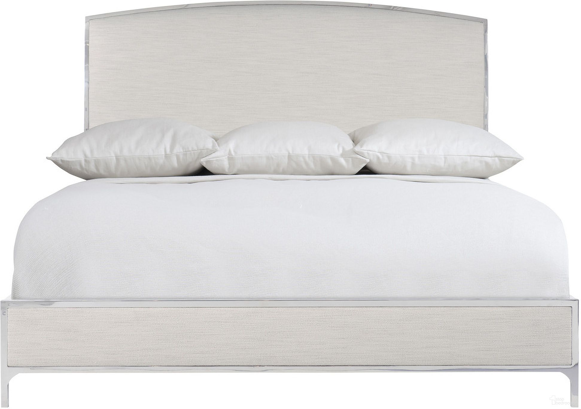 The appearance of Silhouette Upholstered King Panel Bed designed by Bernhardt in the modern / contemporary interior design. This polished stainless steel piece of furniture was selected by 1StopBedrooms from Silhouette Collection to add a touch of cosiness and style into your home. Sku: 307FR06;307H06. Bed Type: Panel Bed. Material: Metal. Bed Size: King.