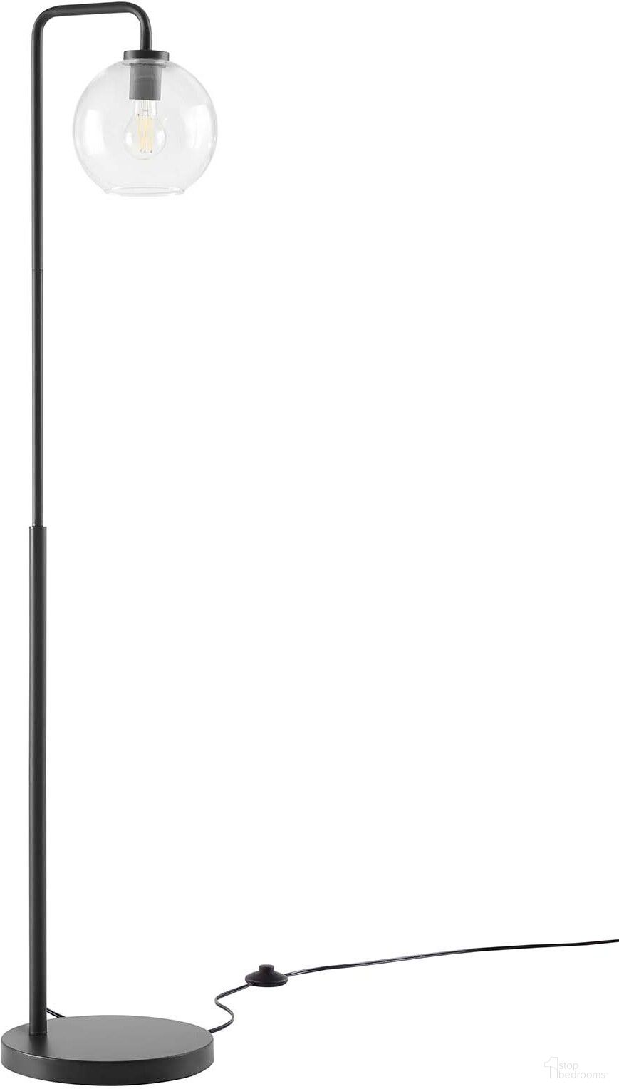 Silo Globe Glass and Metal Floor Lamp In Black