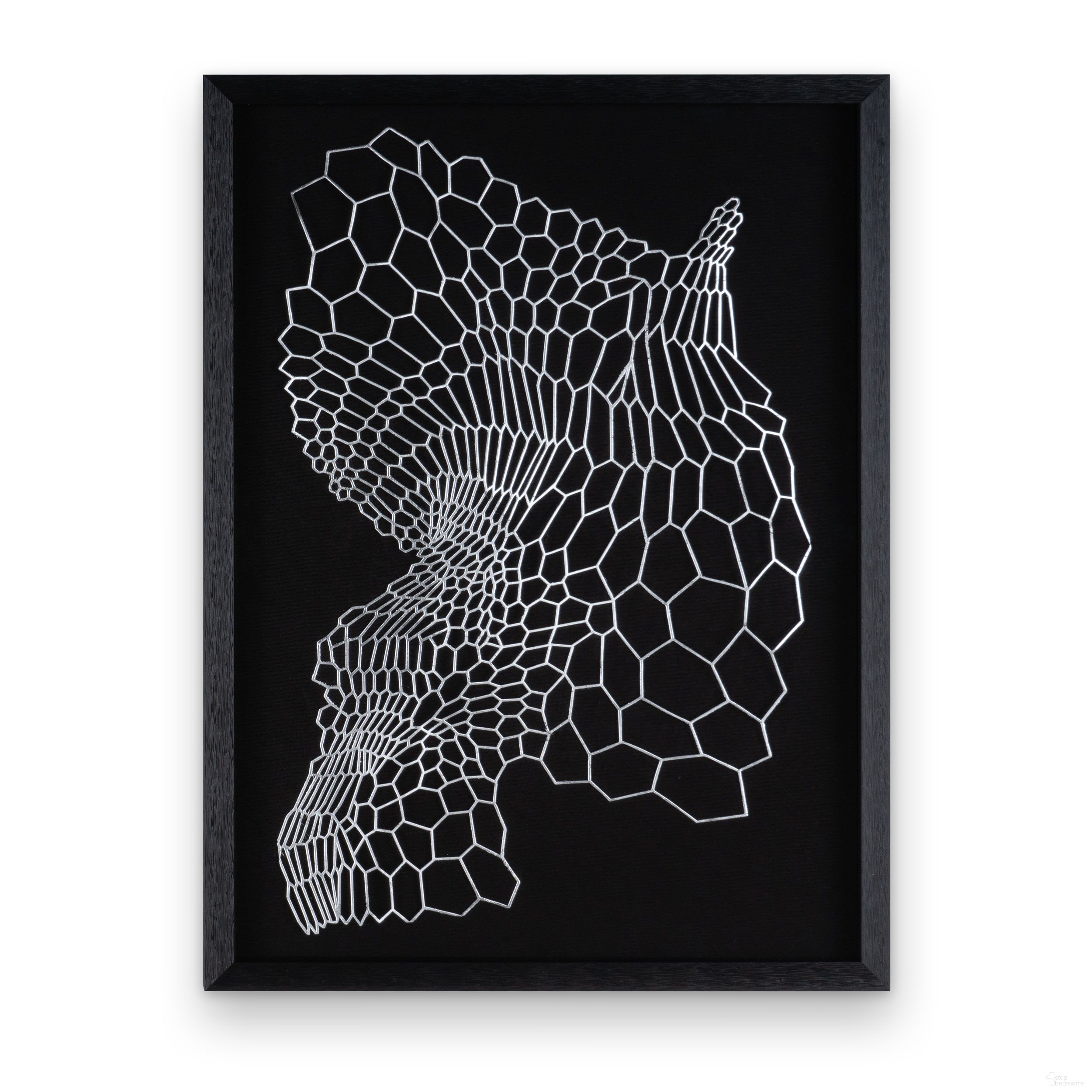Silver Labrynth 24 x 32 Shadow Box In Black and Silver