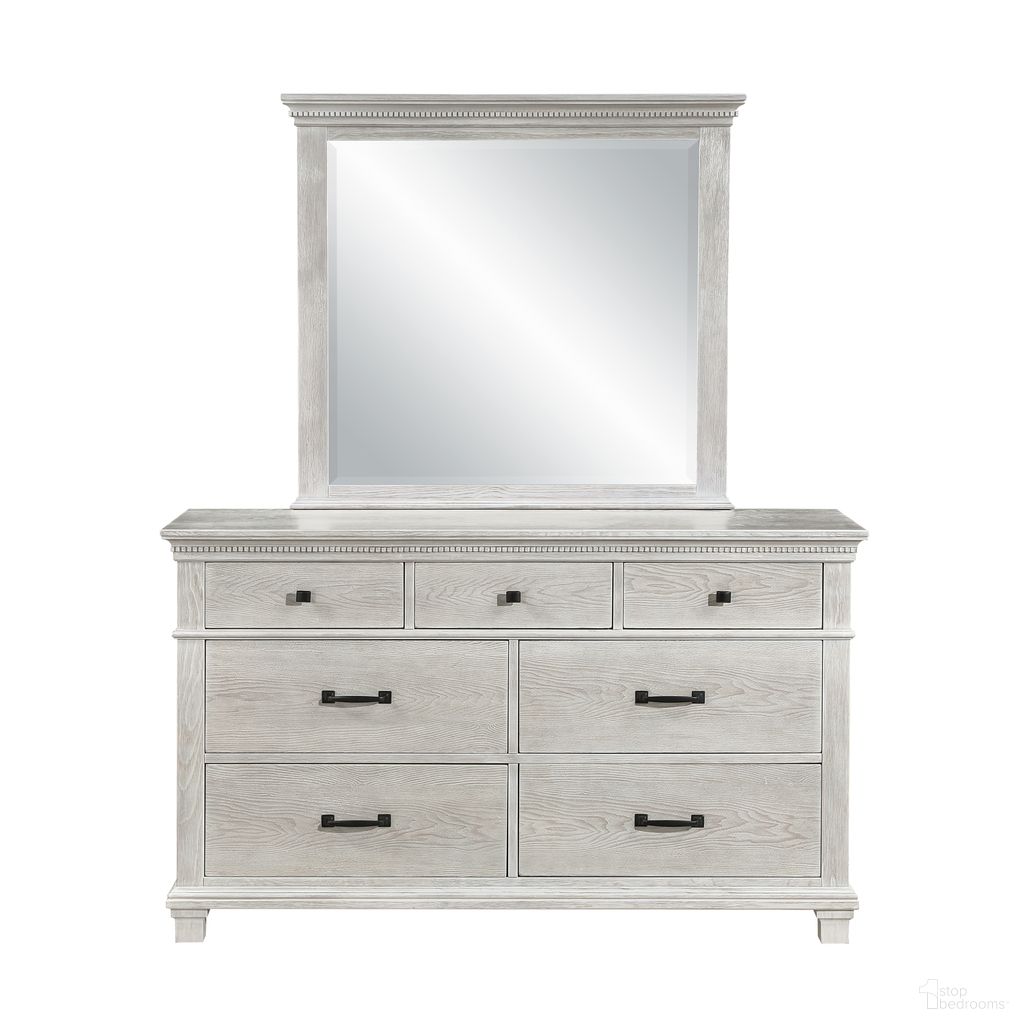 The appearance of Silver Sands Mirror In Gray designed by New Classic in the transitional interior design. This gray piece of furniture was selected by 1StopBedrooms from Silver Sands Collection to add a touch of cosiness and style into your home. Sku: B3941-060. Material: Wood.