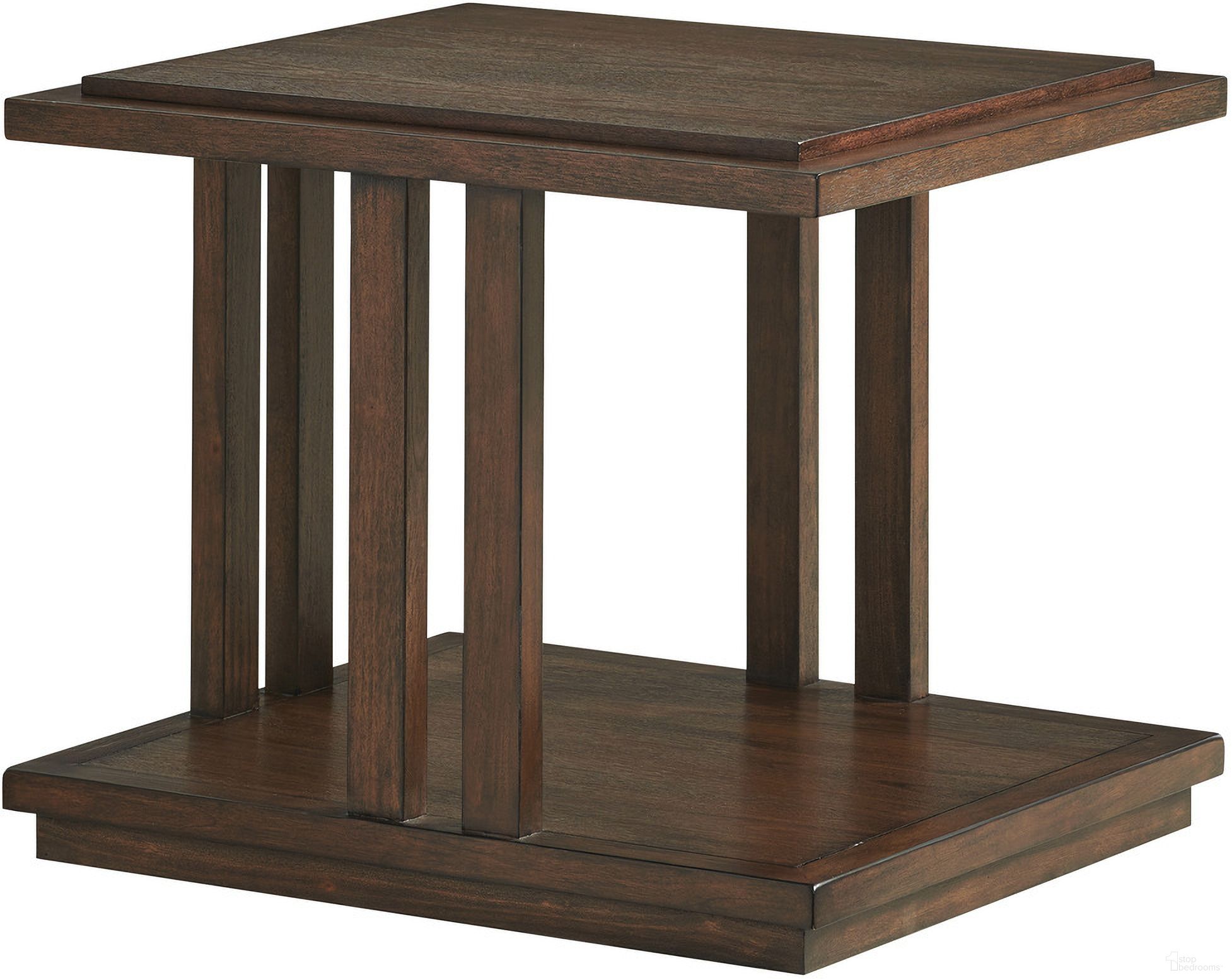 The appearance of Silverado Alvarado Rectangular End Table In Montecito designed by Lexington in the transitional interior design. This montecito piece of furniture was selected by 1StopBedrooms from Silverado Collection to add a touch of cosiness and style into your home. Sku: 740-950. Material: Wood.